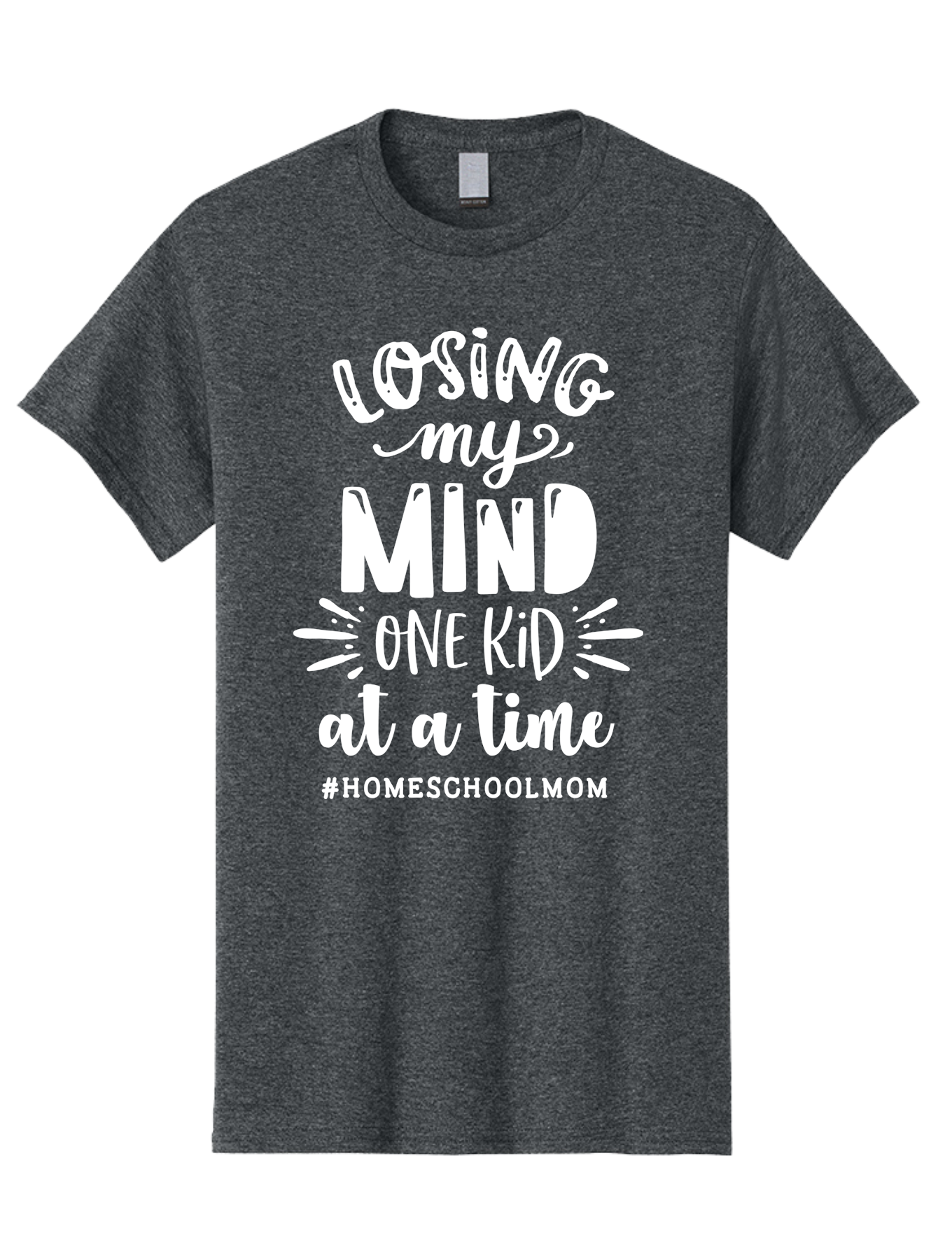 Losing-My-Mind-One-Kid-At-A-Time-2 Men'S Graphic Tee, 100% Cotton, Comfortable Casual Summer Wear, Machine Washable, Homeschool Mom, Parenting Humor, Funny Quotes, Mom Life, Homeschooling Challenges, Mom Struggles, Parenting Struggles, Aab410