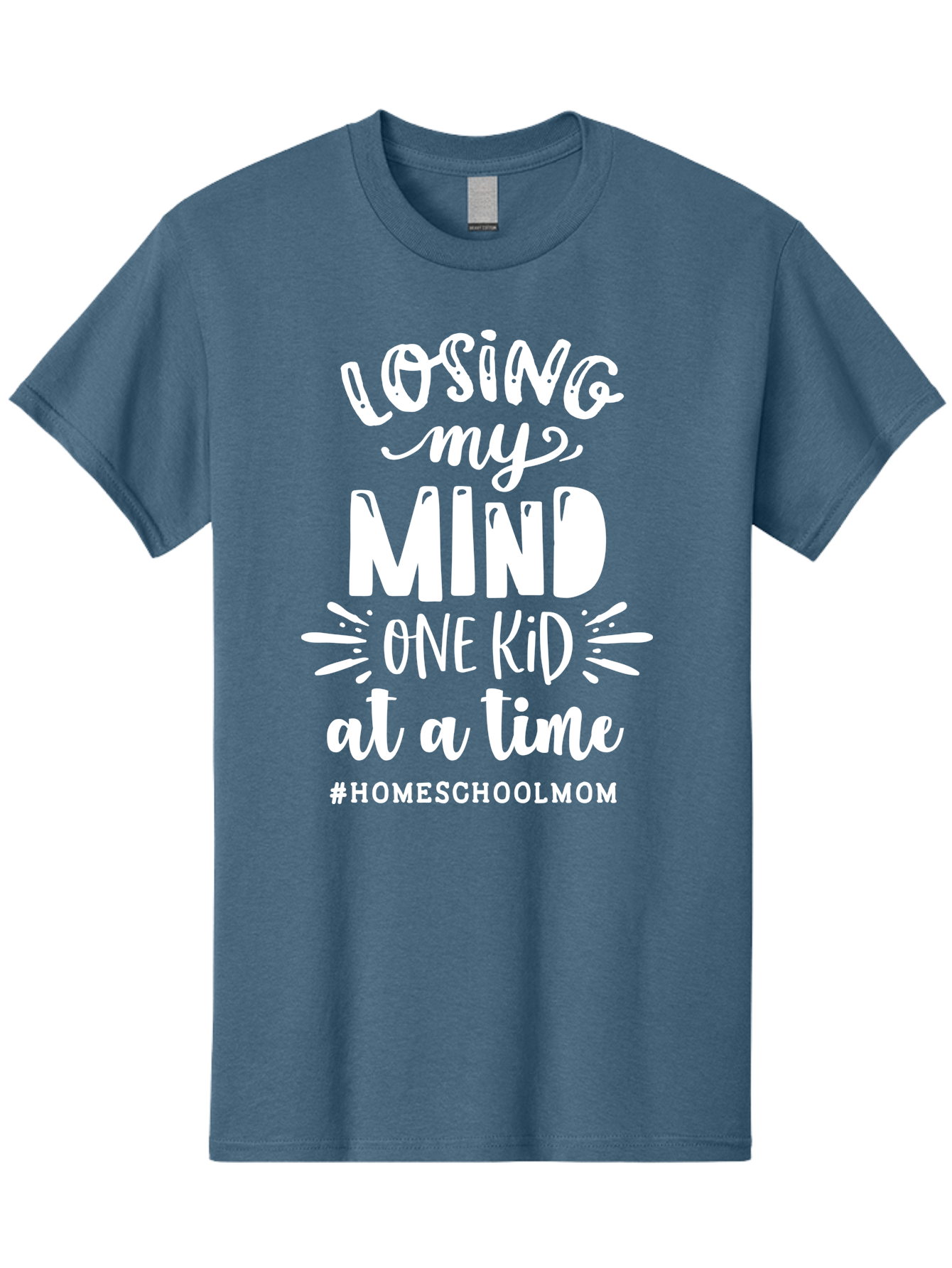 Losing-My-Mind-One-Kid-At-A-Time-2 Men'S Graphic Tee, 100% Cotton, Comfortable Casual Summer Wear, Machine Washable, Homeschool Mom, Parenting Humor, Funny Quotes, Mom Life, Homeschooling Challenges, Mom Struggles, Parenting Struggles, Aab410