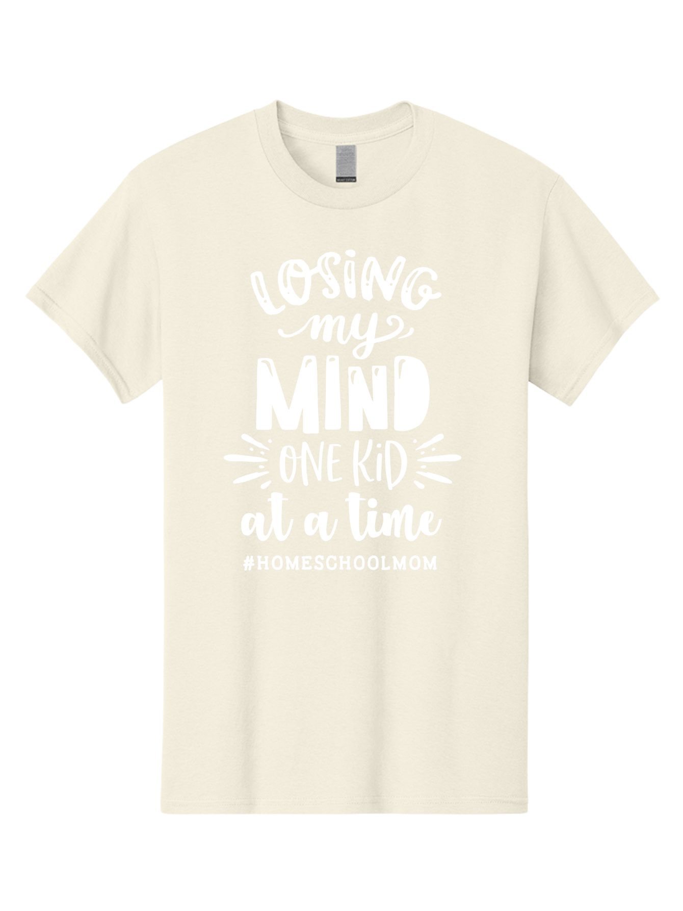 Losing-My-Mind-One-Kid-At-A-Time-2 Men'S Graphic Tee, 100% Cotton, Comfortable Casual Summer Wear, Machine Washable, Homeschool Mom, Parenting Humor, Funny Quotes, Mom Life, Homeschooling Challenges, Mom Struggles, Parenting Struggles, Aab410