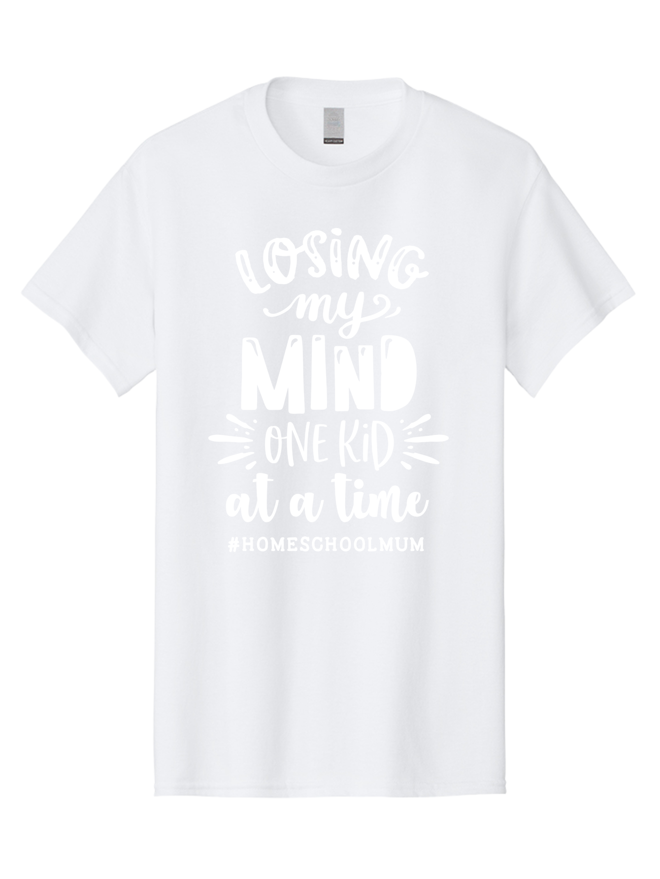 Losing-My-Mind-One-Kid-At-A-Time Men'S Graphic Tee, 100% Cotton, Comfortable Casual Summer Wear, Machine Washable, Homeschool Mom, Parenting Struggles, Humorous Quote, Motherhood Challenges, Parenting Life Aab411