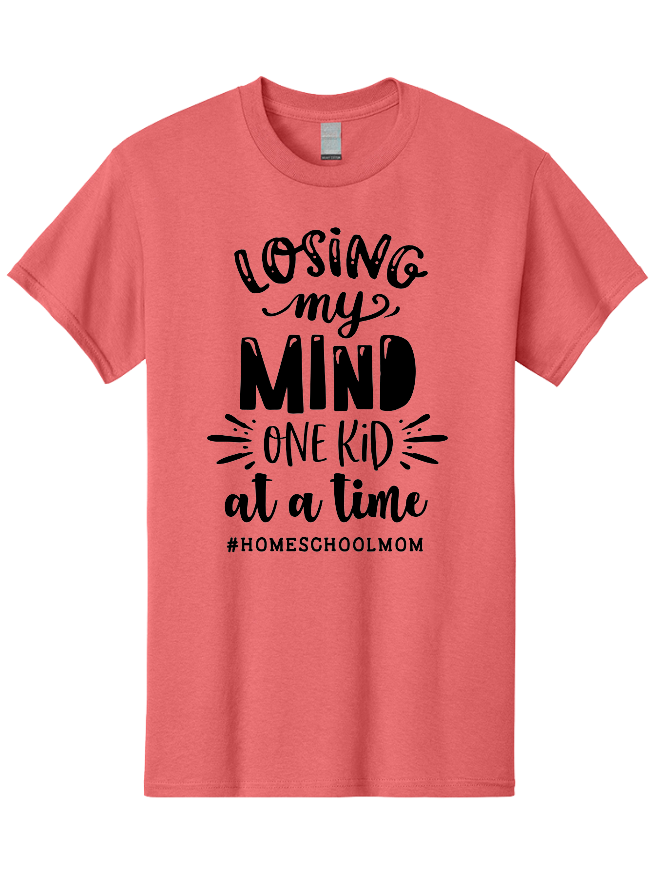 Losing-My-Mind Men'S Graphic Tee, 100% Cotton, Comfortable Casual Summer Wear, Machine Washable, Homeschool Mom Quotes, Parenting Humor, Funny Sayings, Mom Life, Homeschooling Challenges, Parenting Stress, Humor For Moms Aab412
