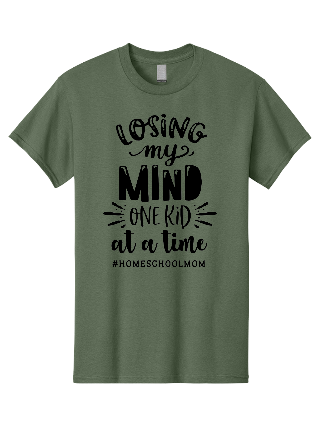 Losing-My-Mind Men'S Graphic Tee, 100% Cotton, Comfortable Casual Summer Wear, Machine Washable, Homeschool Mom Quotes, Parenting Humor, Funny Sayings, Mom Life, Homeschooling Challenges, Parenting Stress, Humor For Moms Aab412