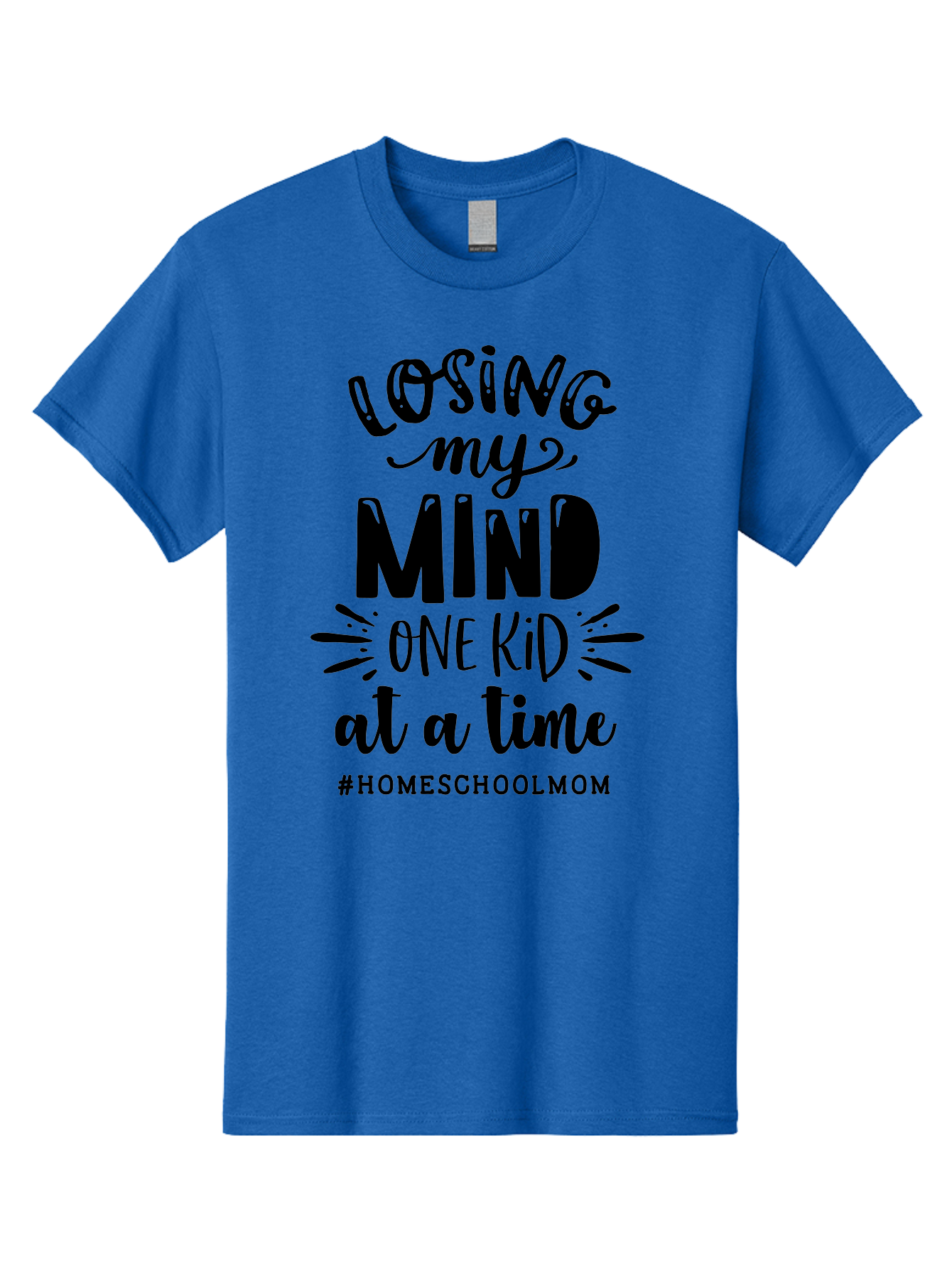 Losing-My-Mind Men'S Graphic Tee, 100% Cotton, Comfortable Casual Summer Wear, Machine Washable, Homeschool Mom Quotes, Parenting Humor, Funny Sayings, Mom Life, Homeschooling Challenges, Parenting Stress, Humor For Moms Aab412