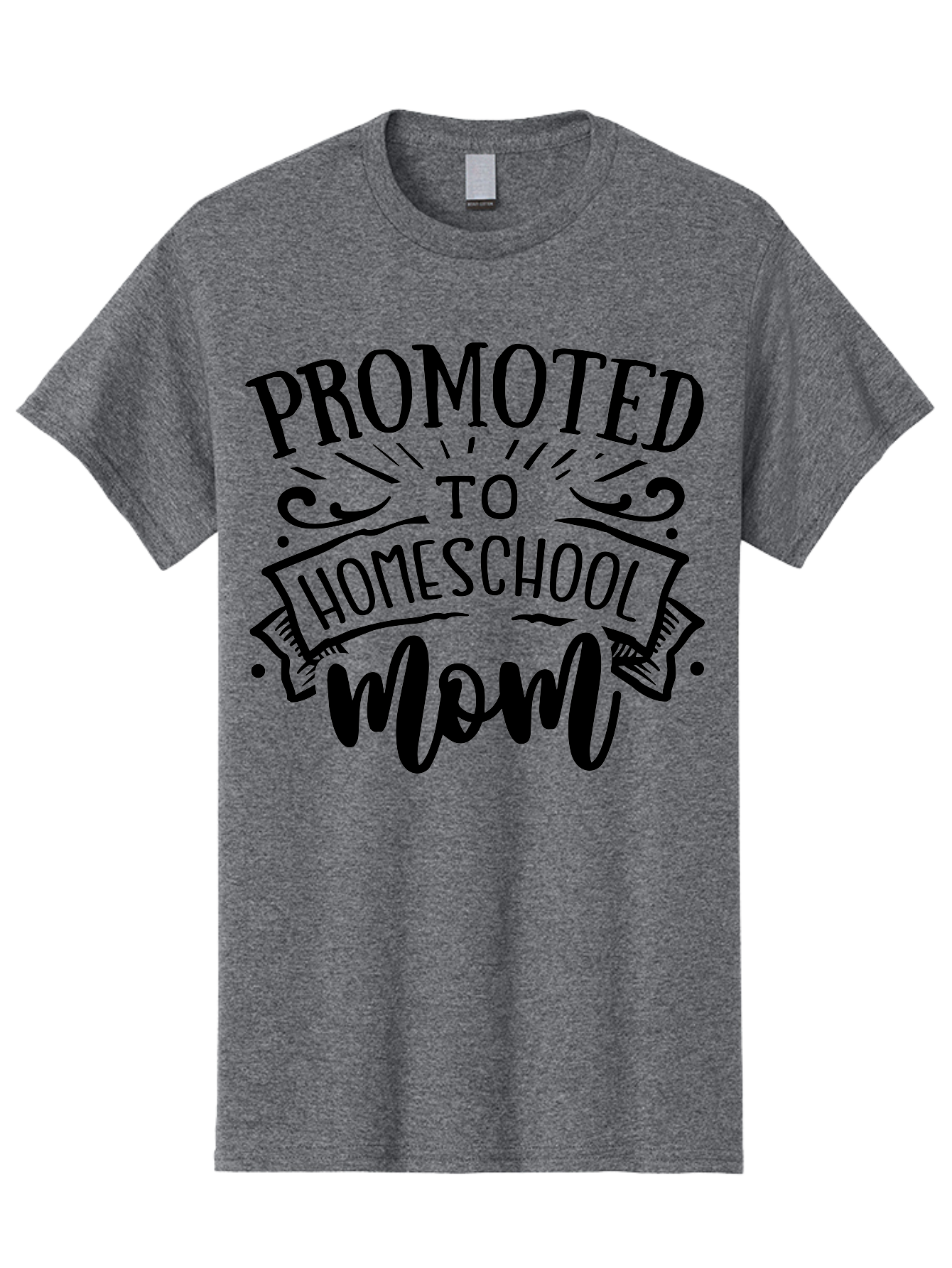 Promoted-To-Homeschool-Mom-1 Men'S Graphic Tee, 100% Cotton, Comfortable Casual Summer Wear, Machine Washable, Homeschool Mom, Parenting Journey, Motherhood Goals, Homeschooling, Mom Life, Parenting Tips, Family Bonding, Education At Home Aab417