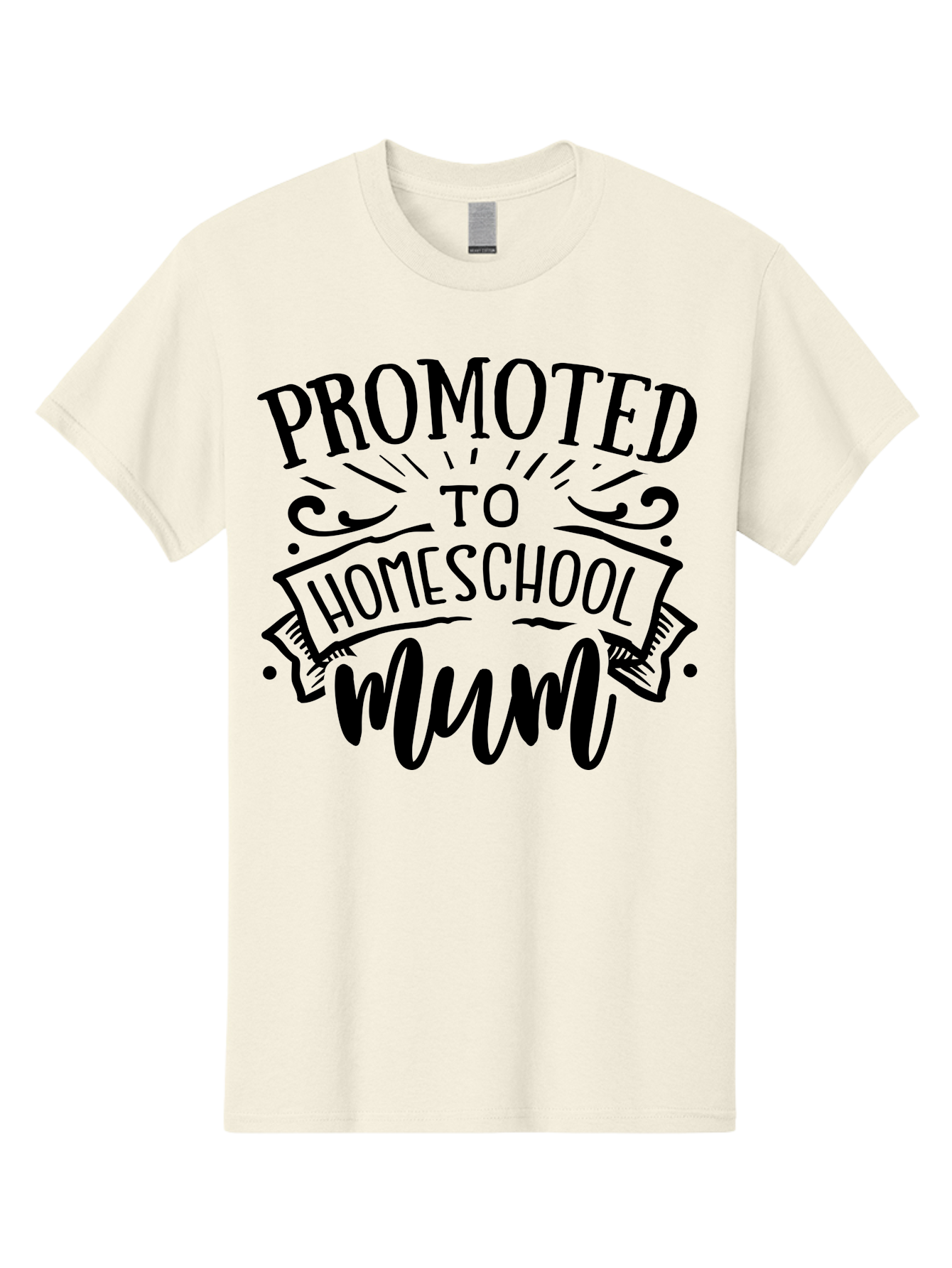 Promoted-To-Homeschool-Mum-1 Men'S Graphic Tee, 100% Cotton, Comfortable Casual Summer Wear, Machine Washable, Homeschool Mum, Mom Life, Parenting, Education, Homeschooling, Funny Quote, Humorous Design, Mom Quote, Inspirational Quote Aab419