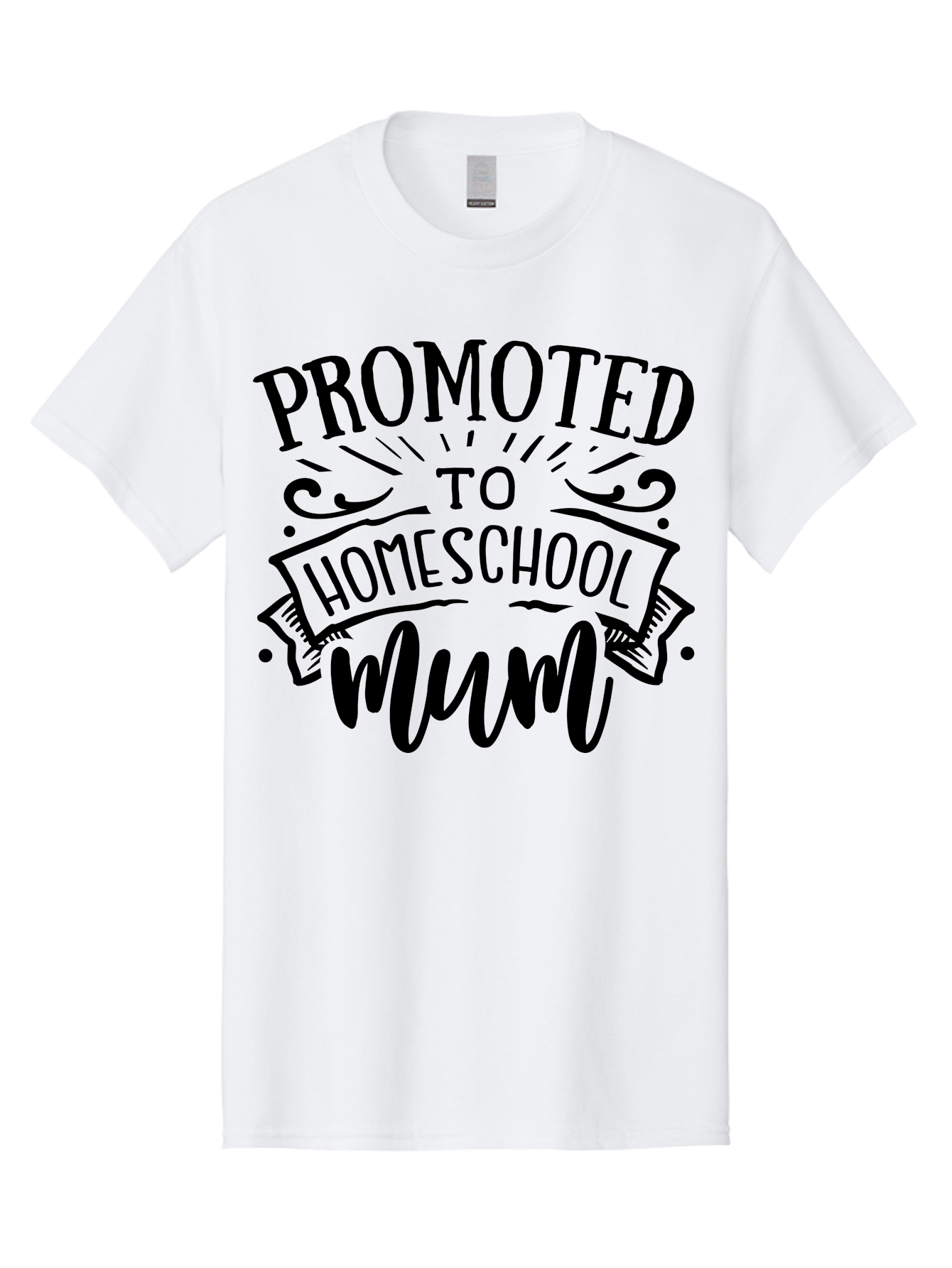 Promoted-To-Homeschool-Mum-1 Men'S Graphic Tee, 100% Cotton, Comfortable Casual Summer Wear, Machine Washable, Homeschool Mum, Mom Life, Parenting, Education, Homeschooling, Funny Quote, Humorous Design, Mom Quote, Inspirational Quote Aab419