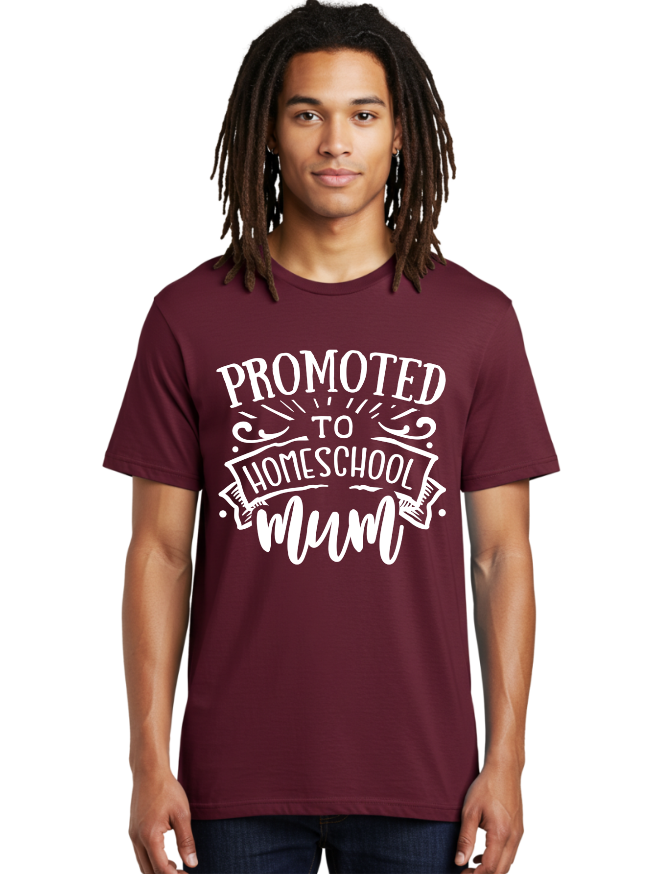 Promoted-To-Homeschool-Mum Men'S Graphic Tee, 100% Cotton, Comfortable Casual Summer Wear, Machine Washable, Homeschool Mom, Promoted To Homeschool Mum, Homeschooling, Mom Life, Parenting, Education, Funny Quote, Humorous Saying Aab420