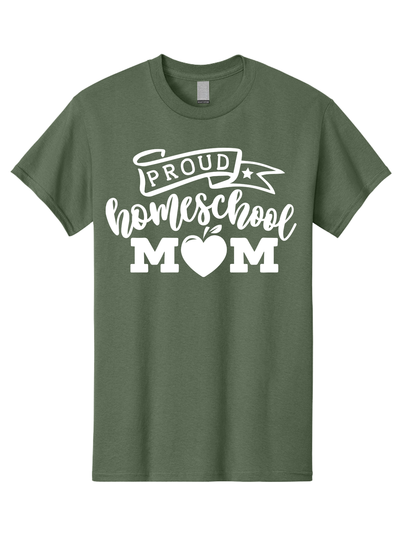 Proud-Homeschool-Mom-1 Men'S Graphic Tee, 100% Cotton, Comfortable Casual Summer Wear, Machine Washable, Homeschool Mom Graphic, Proud Parent, Apple Heart Symbol, Education, Parenting, Inspirational Quote, Homeschooling, Motherhood, Aab421