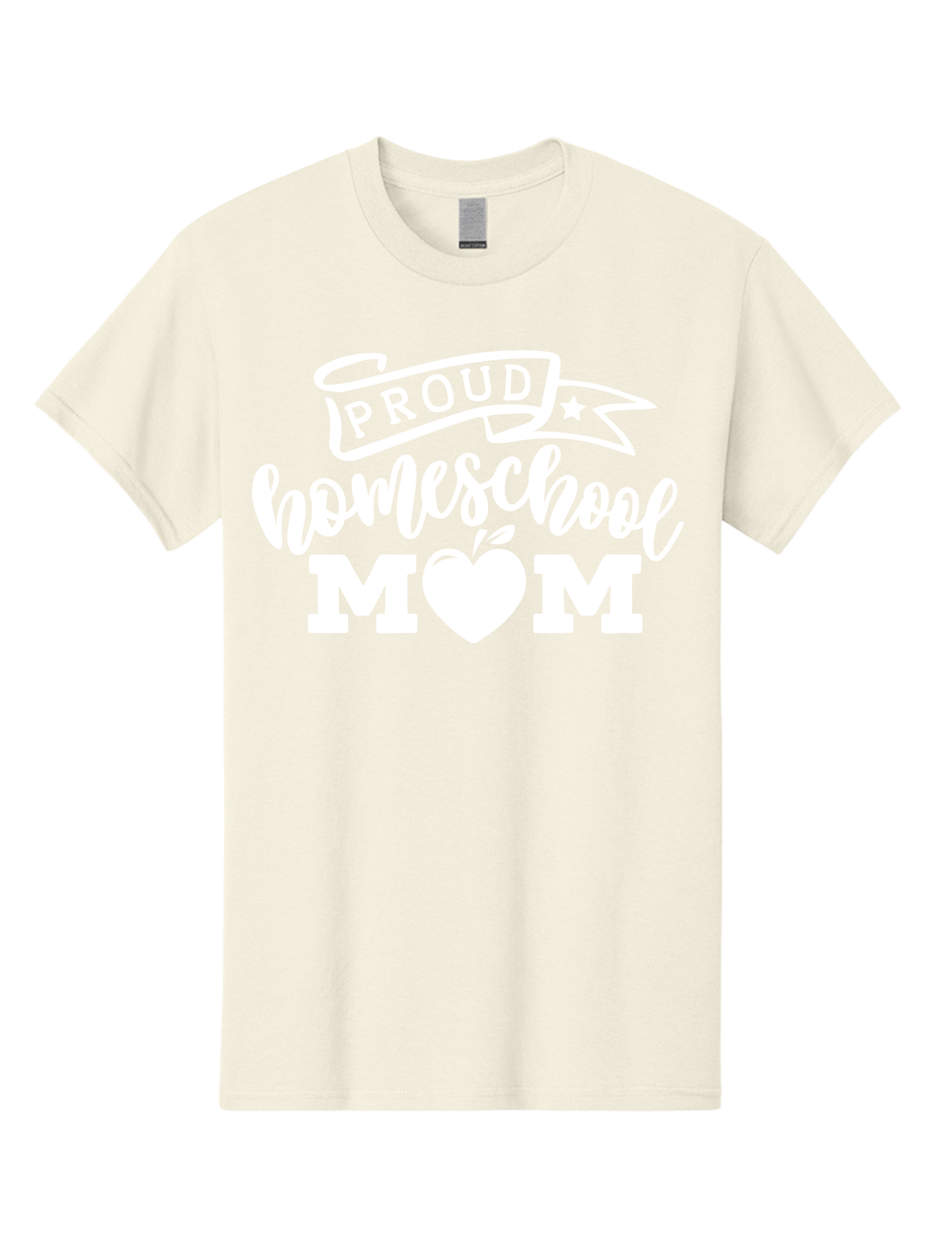 Proud-Homeschool-Mom-1 Men'S Graphic Tee, 100% Cotton, Comfortable Casual Summer Wear, Machine Washable, Homeschool Mom Graphic, Proud Parent, Apple Heart Symbol, Education, Parenting, Inspirational Quote, Homeschooling, Motherhood, Aab421