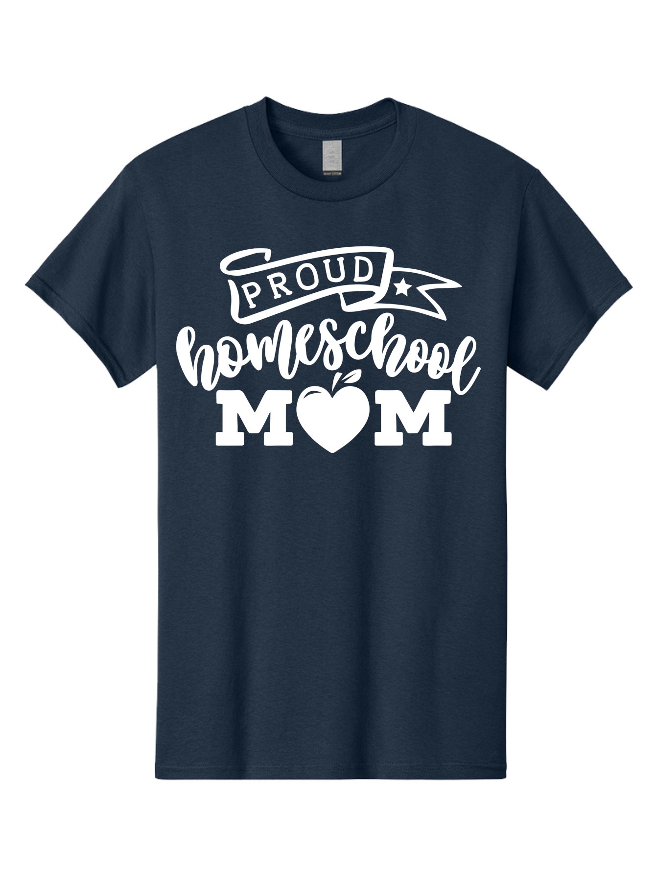 Proud-Homeschool-Mom-1 Men'S Graphic Tee, 100% Cotton, Comfortable Casual Summer Wear, Machine Washable, Homeschool Mom Graphic, Proud Parent, Apple Heart Symbol, Education, Parenting, Inspirational Quote, Homeschooling, Motherhood, Aab421