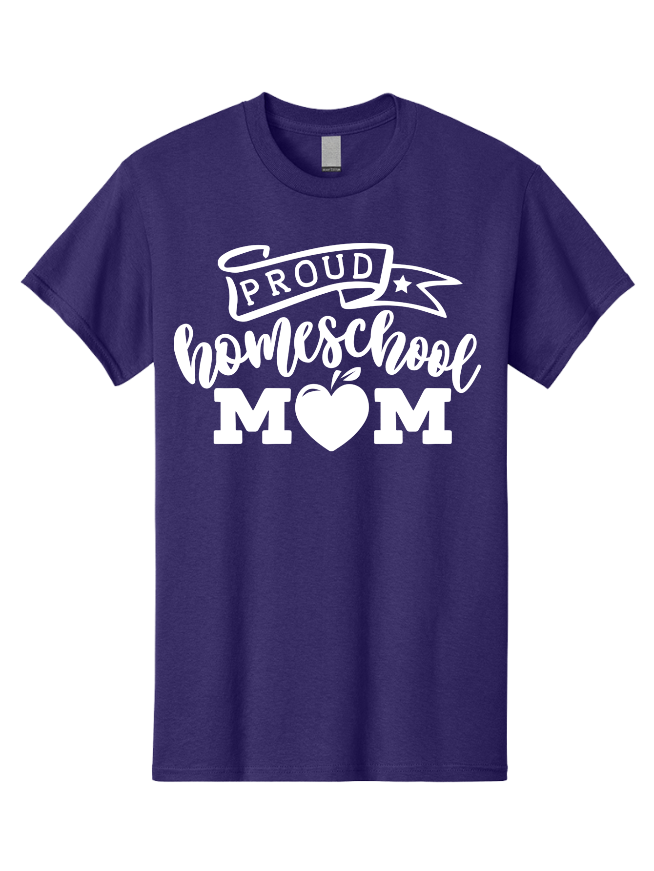 Proud-Homeschool-Mom-1 Men'S Graphic Tee, 100% Cotton, Comfortable Casual Summer Wear, Machine Washable, Homeschool Mom Graphic, Proud Parent, Apple Heart Symbol, Education, Parenting, Inspirational Quote, Homeschooling, Motherhood, Aab421