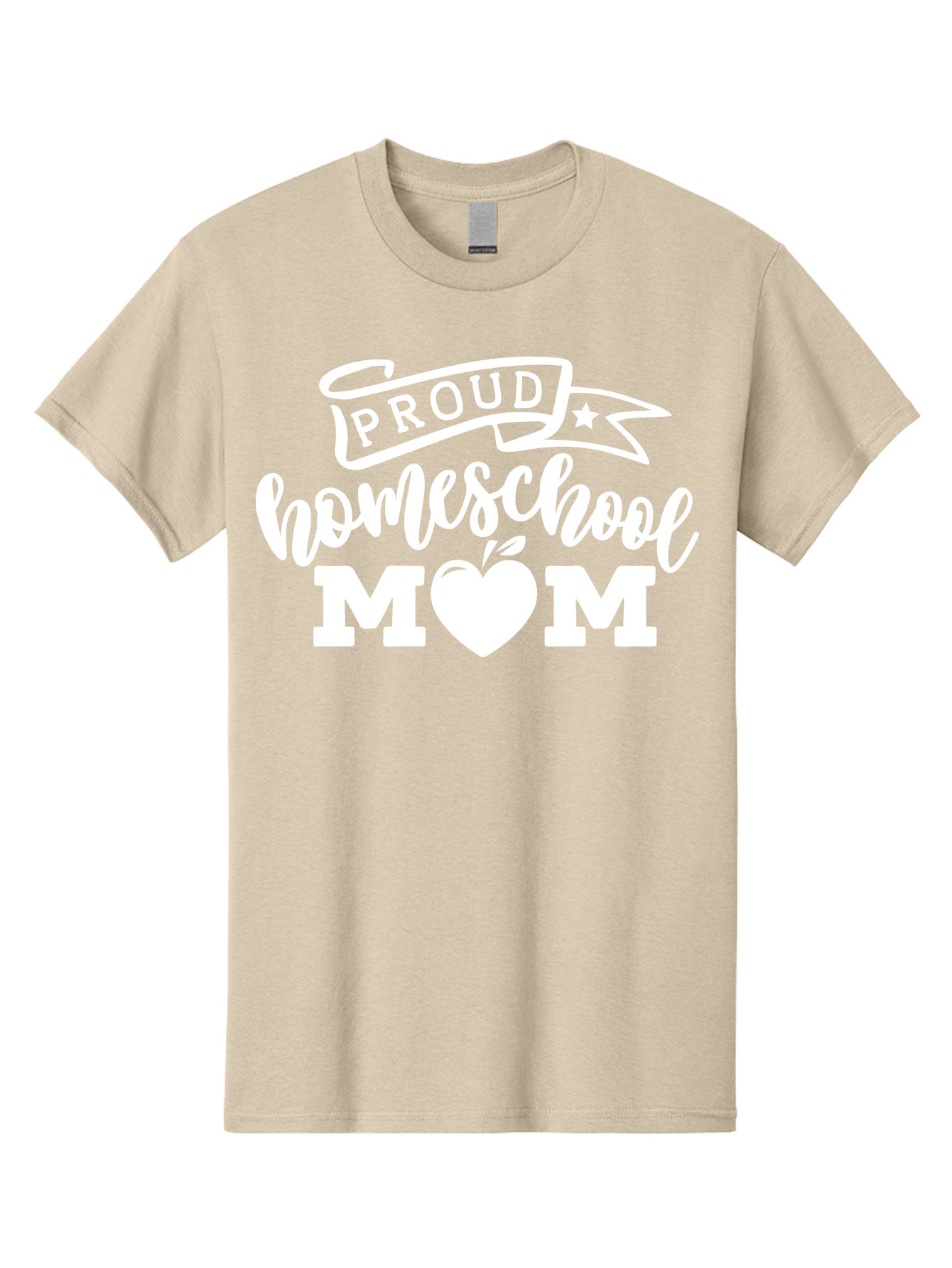 Proud-Homeschool-Mom-1 Men'S Graphic Tee, 100% Cotton, Comfortable Casual Summer Wear, Machine Washable, Homeschool Mom Graphic, Proud Parent, Apple Heart Symbol, Education, Parenting, Inspirational Quote, Homeschooling, Motherhood, Aab421