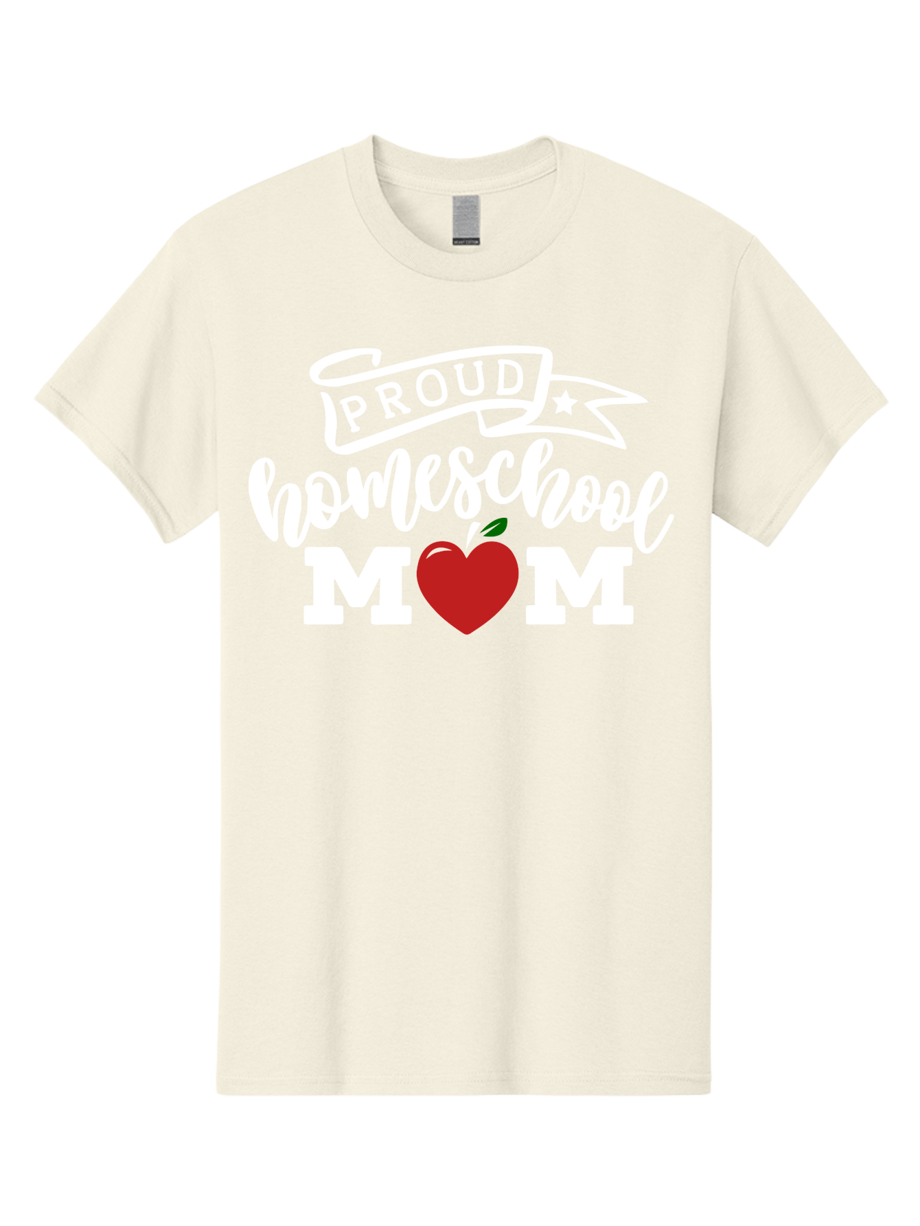 Proud-Homeschool-Mom-2 Men'S Graphic Tee, 100% Cotton, Comfortable Casual Summer Wear, Machine Washable, Homeschool Mom, Proud Parent, Apple Symbol, Homeschooling, Parenting, Education, Love For Learning, Red Apple Aab422