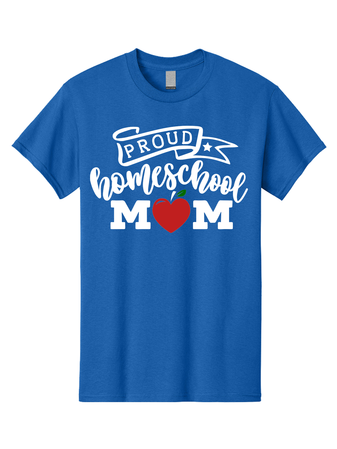 Proud-Homeschool-Mom-2 Men'S Graphic Tee, 100% Cotton, Comfortable Casual Summer Wear, Machine Washable, Homeschool Mom, Proud Parent, Apple Symbol, Homeschooling, Parenting, Education, Love For Learning, Red Apple Aab422