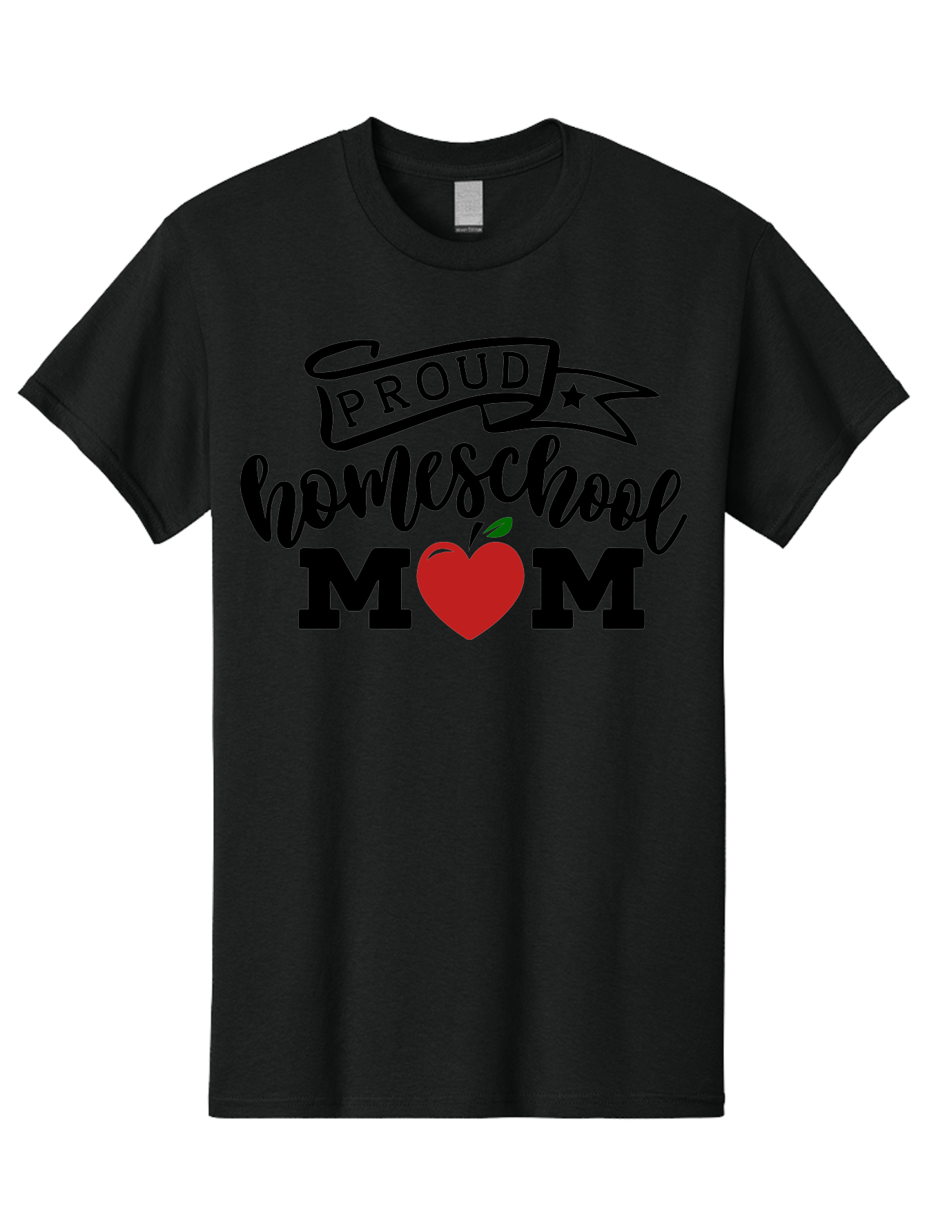 Proud-Homeschool-Mom-3 Men'S Graphic Tee, 100% Cotton, Comfortable Casual Summer Wear, Machine Washable, Homeschool Mom, Proud Parent, Homeschooling, Parenting, Education, Apple, Mother, Proud Homeschool Mom, Family, Love Aab423
