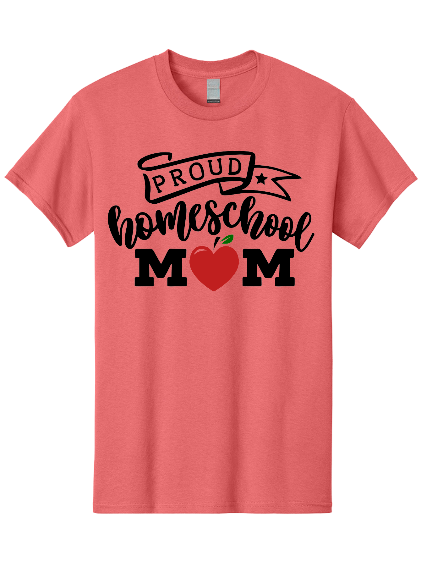 Proud-Homeschool-Mom-3 Men'S Graphic Tee, 100% Cotton, Comfortable Casual Summer Wear, Machine Washable, Homeschool Mom, Proud Parent, Homeschooling, Parenting, Education, Apple, Mother, Proud Homeschool Mom, Family, Love Aab423