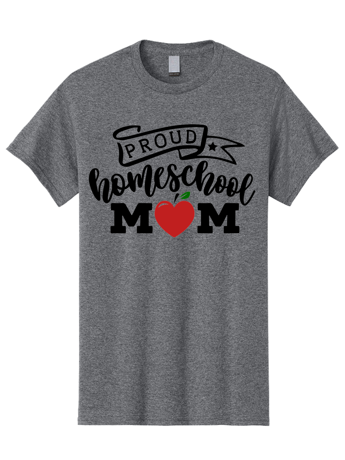 Proud-Homeschool-Mom-3 Men'S Graphic Tee, 100% Cotton, Comfortable Casual Summer Wear, Machine Washable, Homeschool Mom, Proud Parent, Homeschooling, Parenting, Education, Apple, Mother, Proud Homeschool Mom, Family, Love Aab423