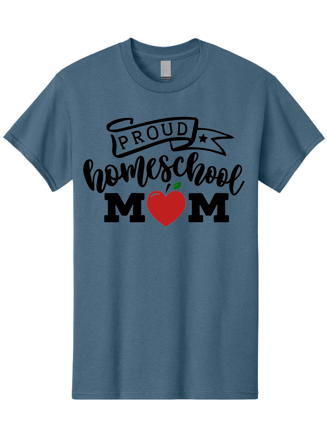 Proud-Homeschool-Mom-3 Men'S Graphic Tee, 100% Cotton, Comfortable Casual Summer Wear, Machine Washable, Homeschool Mom, Proud Parent, Homeschooling, Parenting, Education, Apple, Mother, Proud Homeschool Mom, Family, Love Aab423