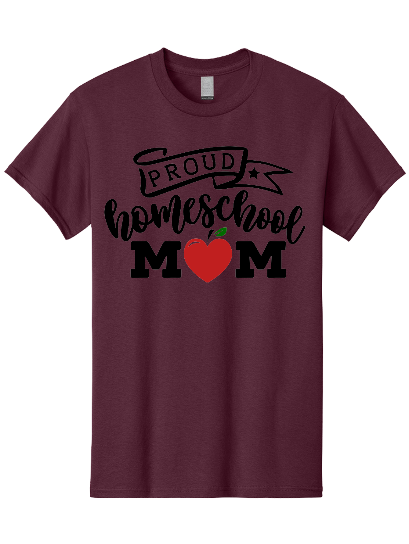 Proud-Homeschool-Mom-3 Men'S Graphic Tee, 100% Cotton, Comfortable Casual Summer Wear, Machine Washable, Homeschool Mom, Proud Parent, Homeschooling, Parenting, Education, Apple, Mother, Proud Homeschool Mom, Family, Love Aab423