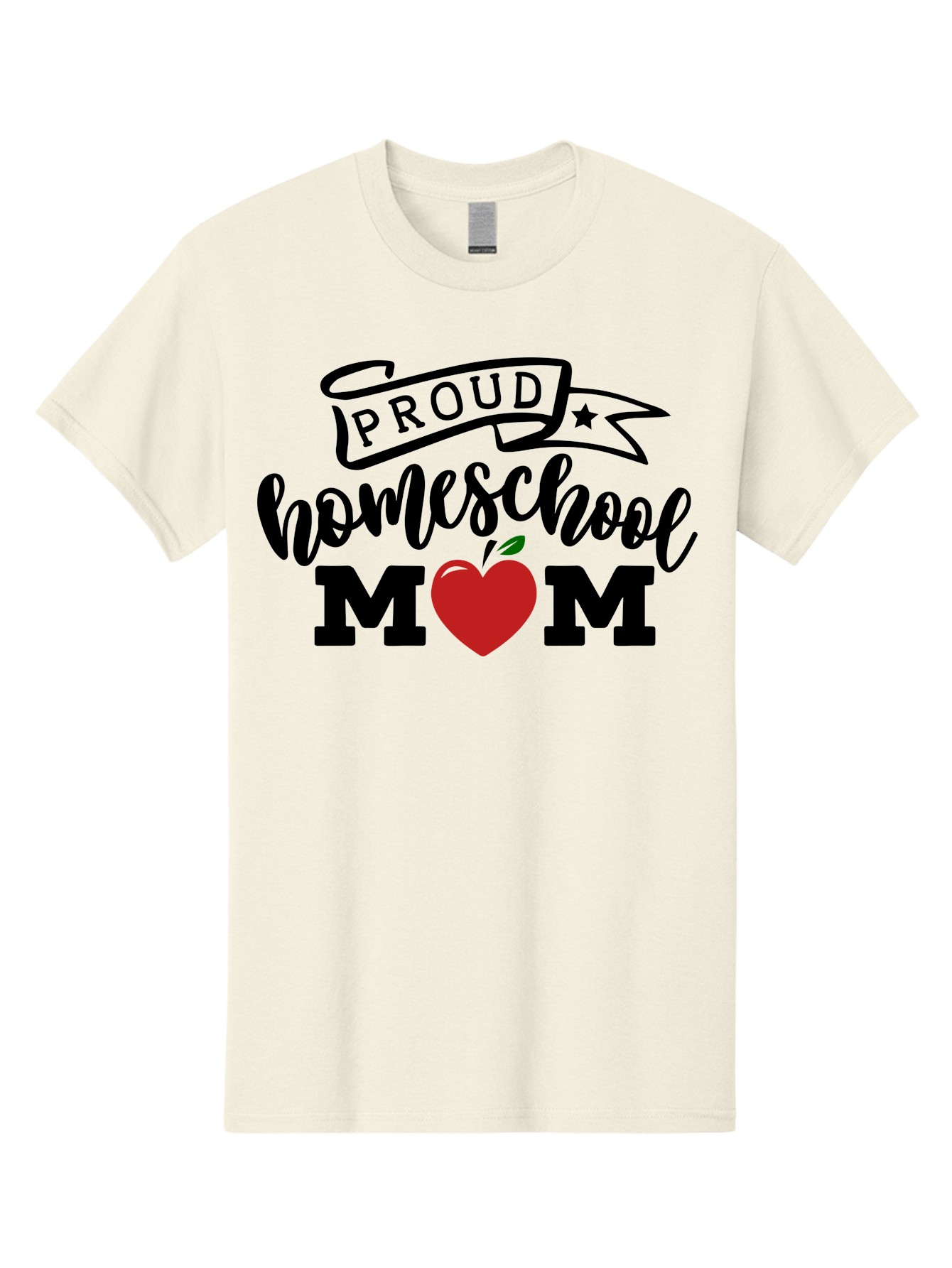 Proud-Homeschool-Mom-3 Men'S Graphic Tee, 100% Cotton, Comfortable Casual Summer Wear, Machine Washable, Homeschool Mom, Proud Parent, Homeschooling, Parenting, Education, Apple, Mother, Proud Homeschool Mom, Family, Love Aab423