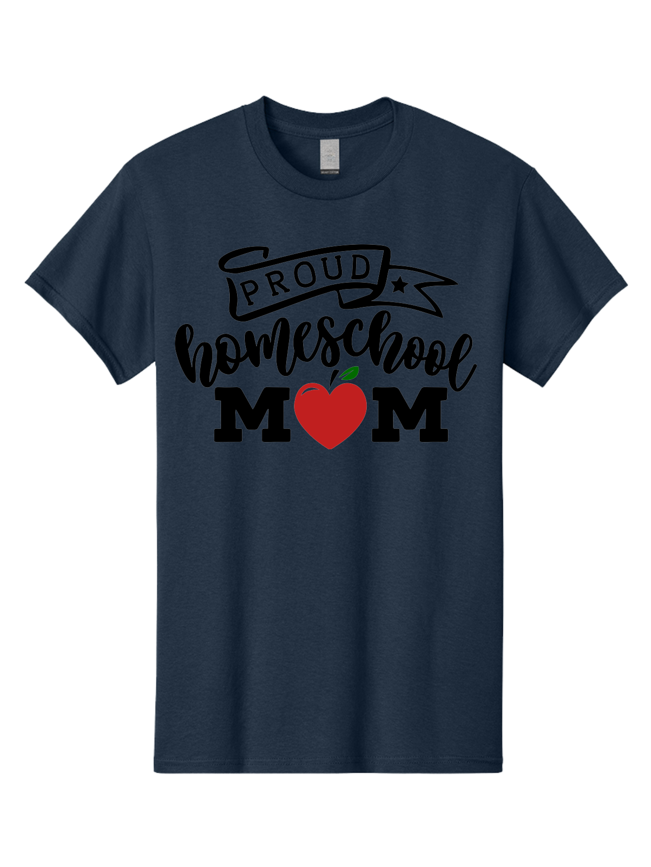 Proud-Homeschool-Mom-3 Men'S Graphic Tee, 100% Cotton, Comfortable Casual Summer Wear, Machine Washable, Homeschool Mom, Proud Parent, Homeschooling, Parenting, Education, Apple, Mother, Proud Homeschool Mom, Family, Love Aab423