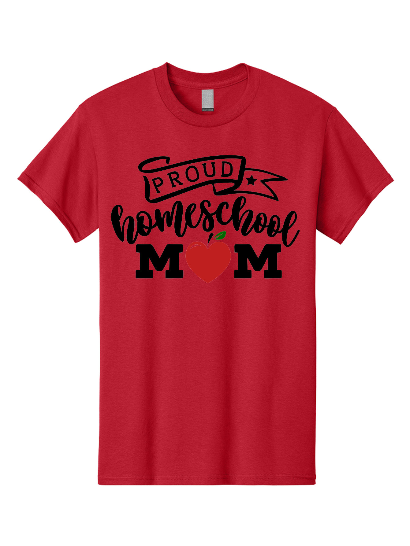 Proud-Homeschool-Mom-3 Men'S Graphic Tee, 100% Cotton, Comfortable Casual Summer Wear, Machine Washable, Homeschool Mom, Proud Parent, Homeschooling, Parenting, Education, Apple, Mother, Proud Homeschool Mom, Family, Love Aab423