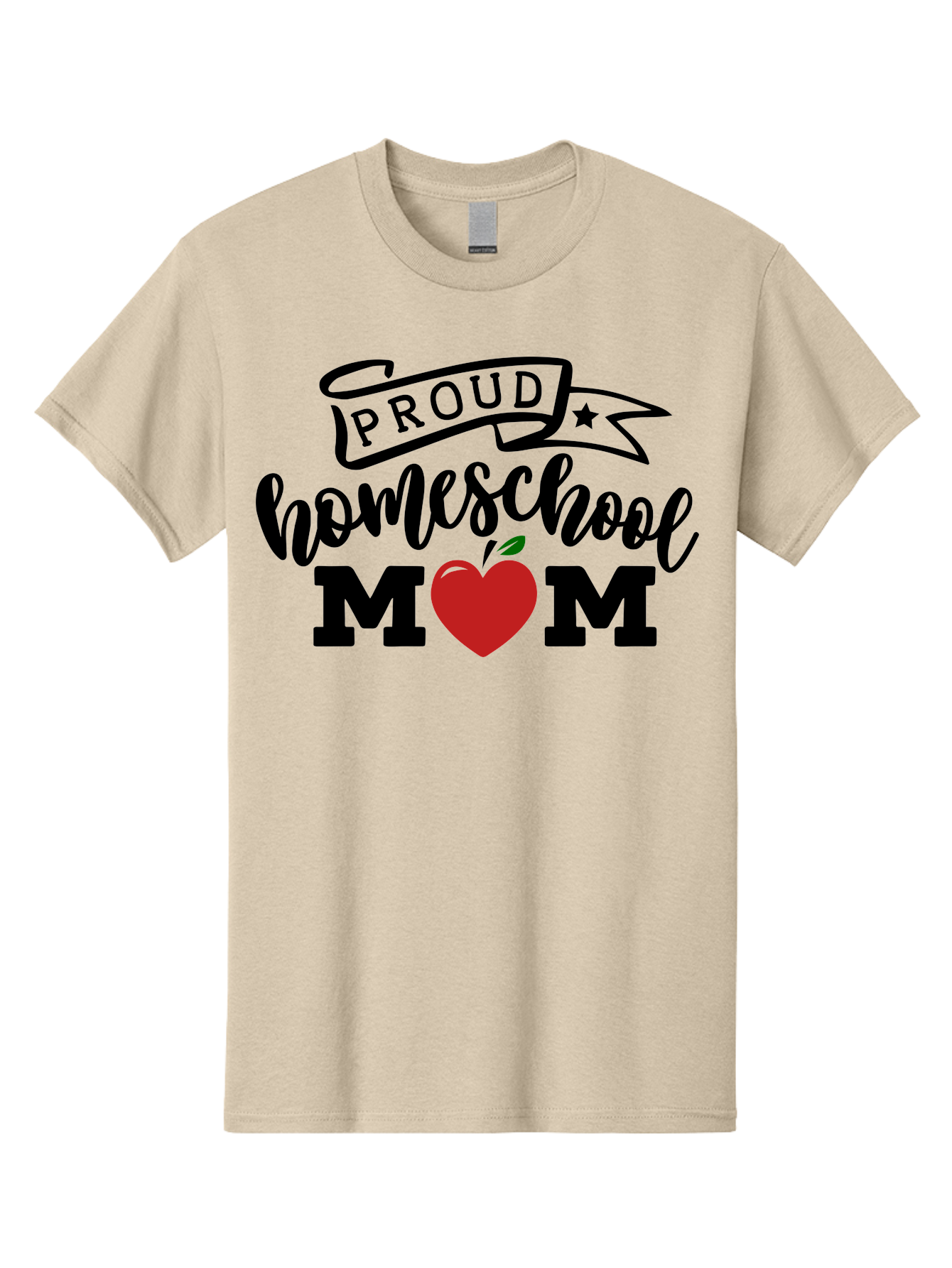 Proud-Homeschool-Mom-3 Men'S Graphic Tee, 100% Cotton, Comfortable Casual Summer Wear, Machine Washable, Homeschool Mom, Proud Parent, Homeschooling, Parenting, Education, Apple, Mother, Proud Homeschool Mom, Family, Love Aab423