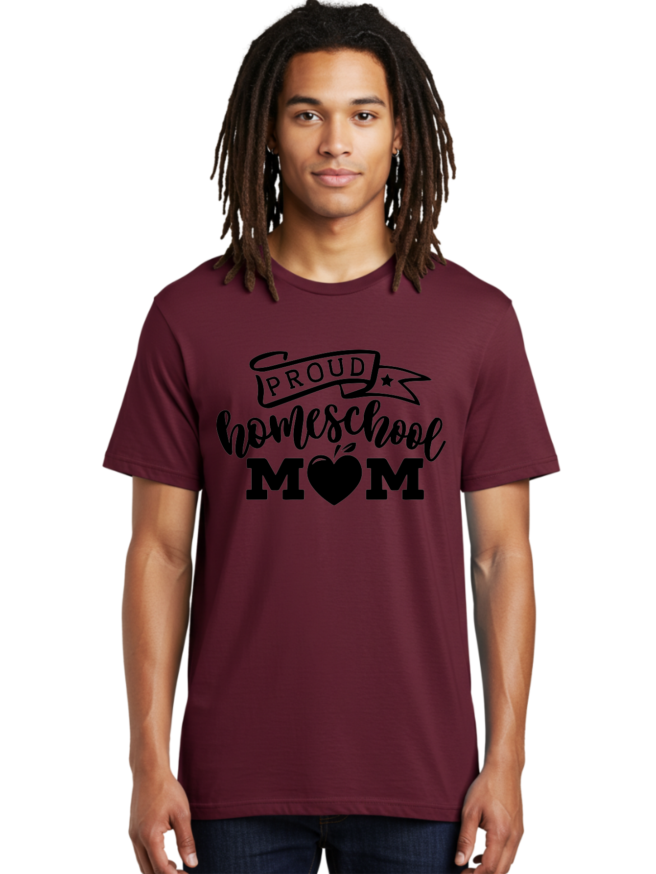 Proud-Homeschool-Mom Men'S Graphic Tee, 100% Cotton, Comfortable Casual Summer Wear, Machine Washable, Homeschool Mom, Proud Parent, Apple Of My Eye, Home Education, Parenting Pride, Mom Love, Education Support, Heart Of The Home Aab424