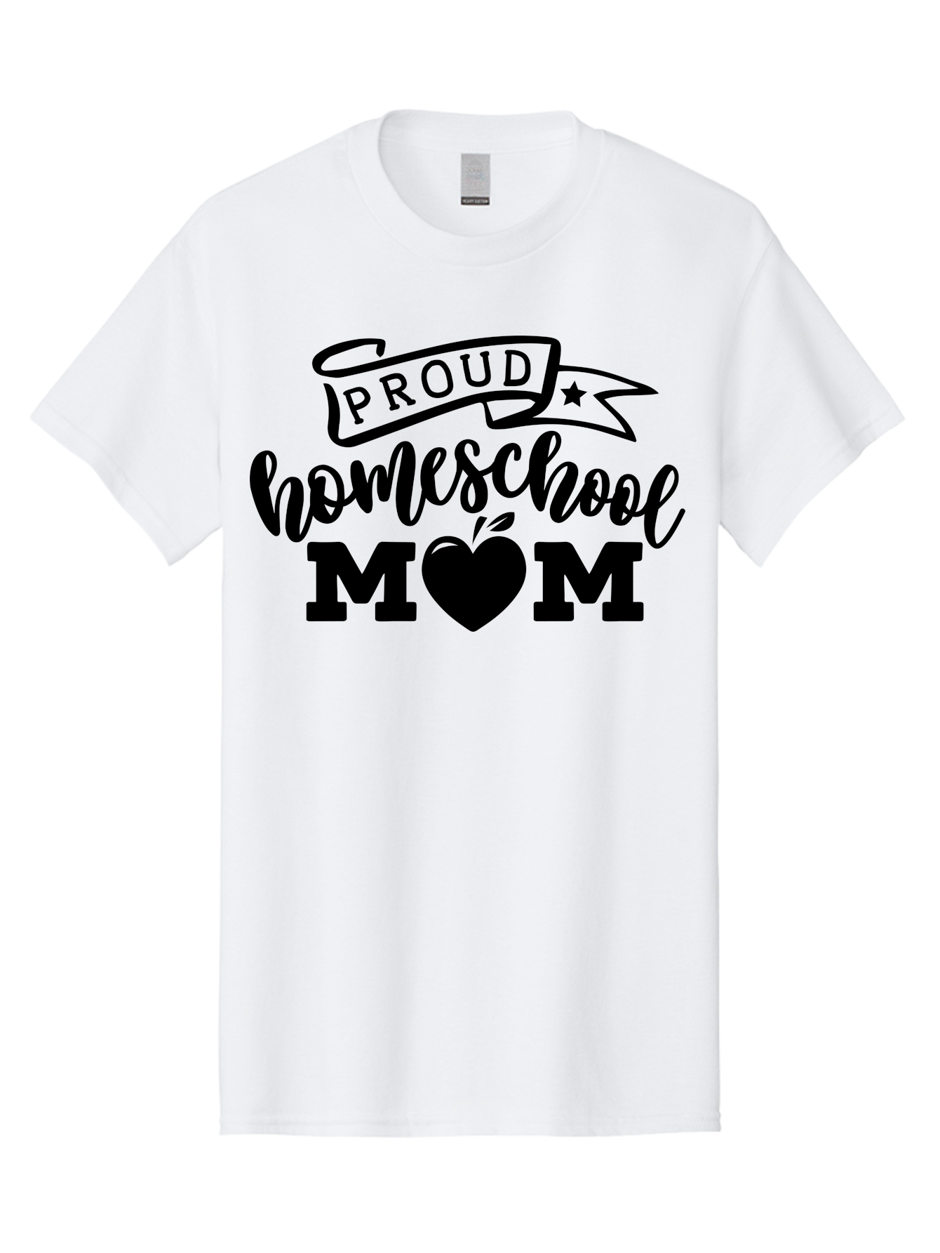 Proud-Homeschool-Mom Men'S Graphic Tee, 100% Cotton, Comfortable Casual Summer Wear, Machine Washable, Homeschool Mom, Proud Parent, Apple Of My Eye, Home Education, Parenting Pride, Mom Love, Education Support, Heart Of The Home Aab424