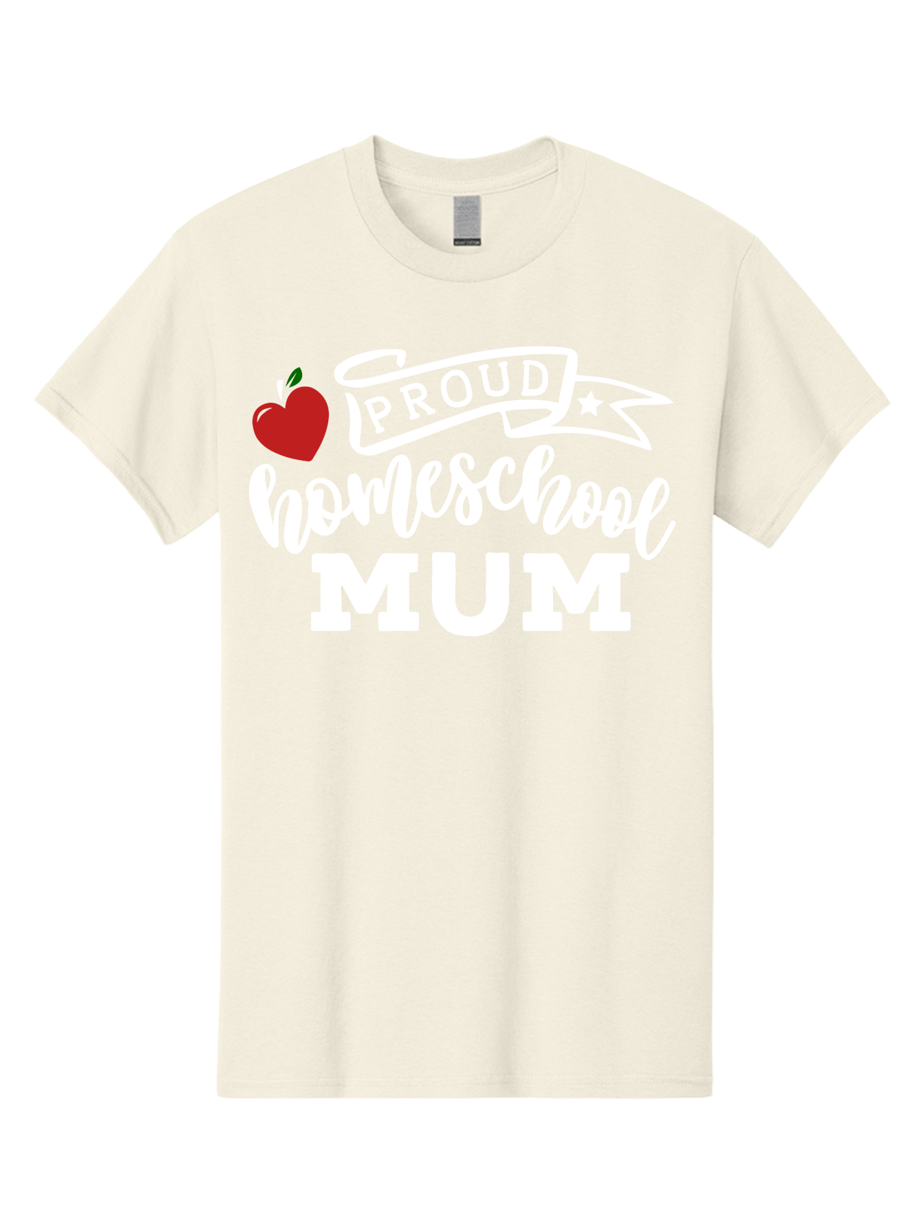 Proud-Homeschool-Mum-2 Men'S Graphic Tee, 100% Cotton, Comfortable Casual Summer Wear, Machine Washable, Proud Homeschool Mum, Homeschooling Mom, Home Education, Proud Parent, Apple Logo, Banner Design, Star Symbol, Custom Apparel, Aab426