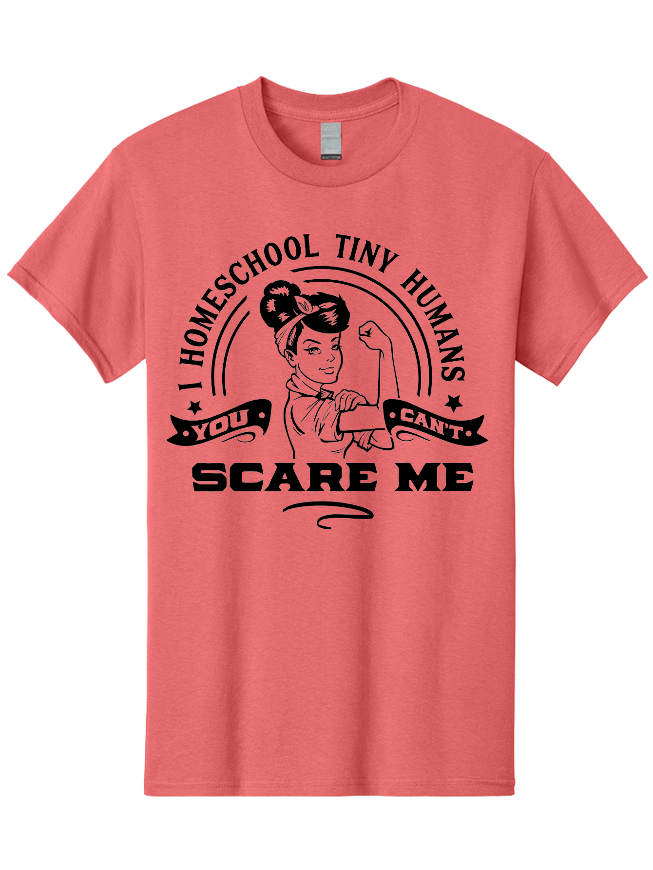 Rosie-The-Riveter-Homeschool Men'S Graphic Tee, 100% Cotton, Comfortable Casual Summer Wear, Machine Washable, Rosie The Riveter, Homeschool Mom, Strong Woman, Female Empowerment, Bold Statement, Retro Style, Humorous Quote, Aab429