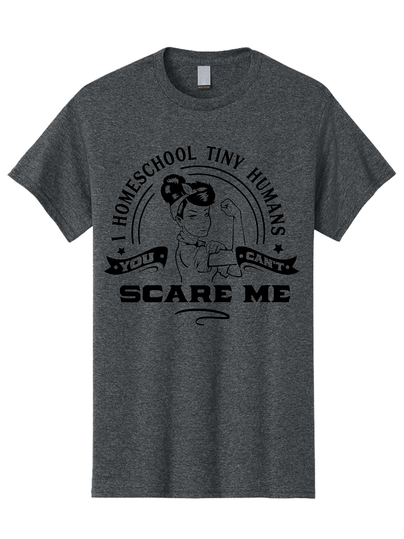 Rosie-The-Riveter-Homeschool Men'S Graphic Tee, 100% Cotton, Comfortable Casual Summer Wear, Machine Washable, Rosie The Riveter, Homeschool Mom, Strong Woman, Female Empowerment, Bold Statement, Retro Style, Humorous Quote, Aab429