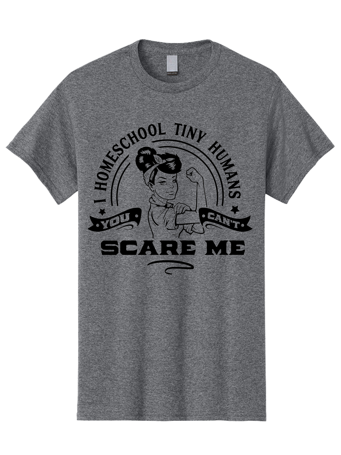 Rosie-The-Riveter-Homeschool Men'S Graphic Tee, 100% Cotton, Comfortable Casual Summer Wear, Machine Washable, Rosie The Riveter, Homeschool Mom, Strong Woman, Female Empowerment, Bold Statement, Retro Style, Humorous Quote, Aab429