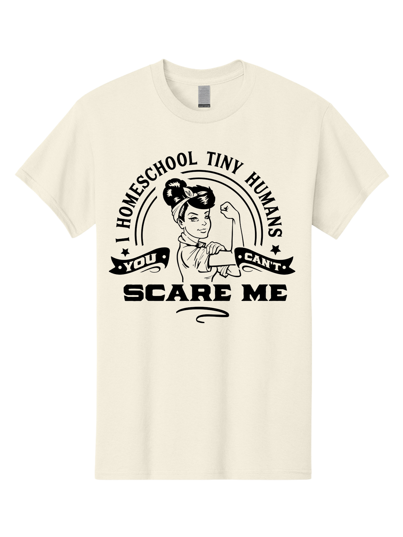 Rosie-The-Riveter-Homeschool Men'S Graphic Tee, 100% Cotton, Comfortable Casual Summer Wear, Machine Washable, Rosie The Riveter, Homeschool Mom, Strong Woman, Female Empowerment, Bold Statement, Retro Style, Humorous Quote, Aab429
