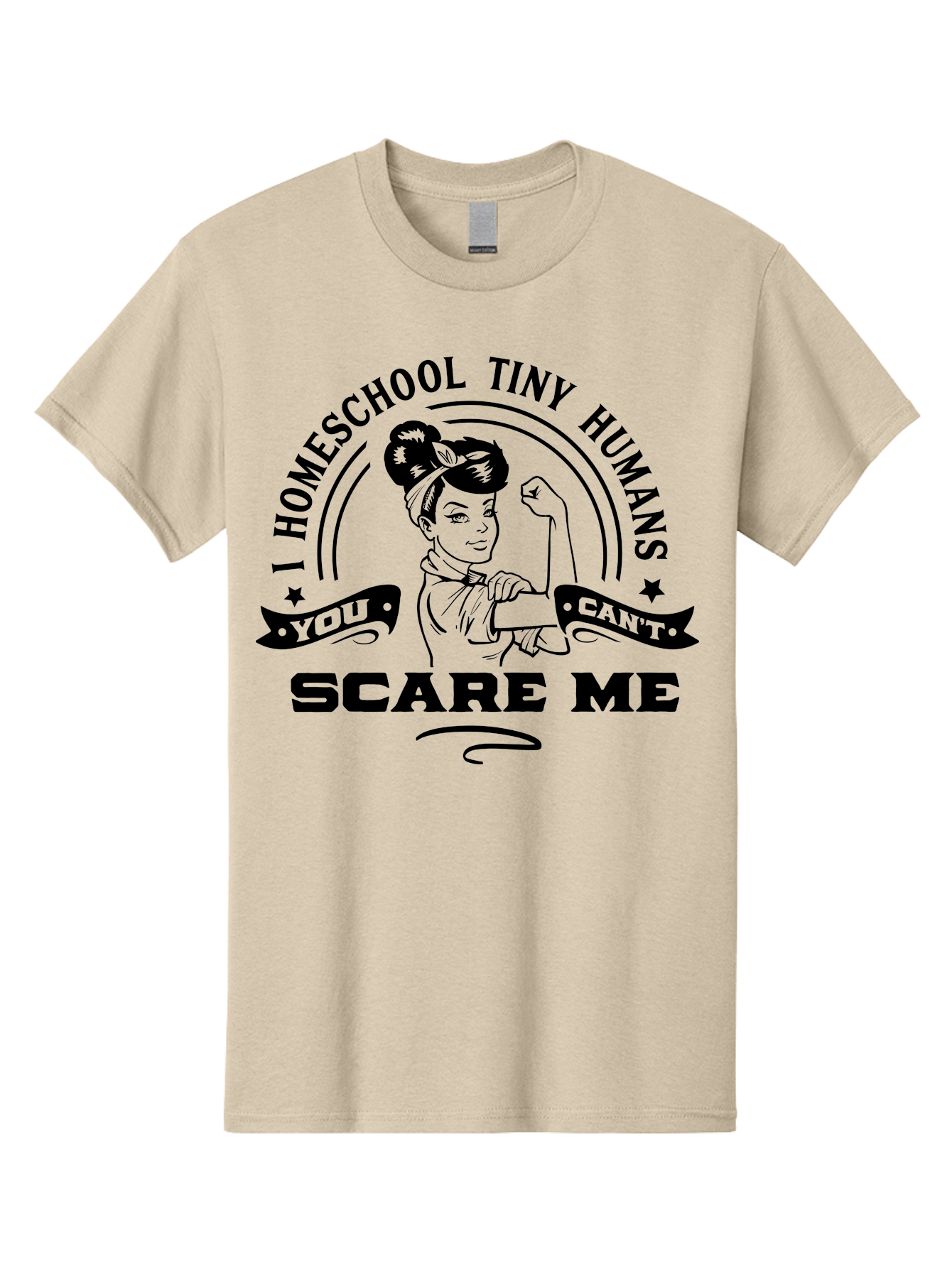 Rosie-The-Riveter-Homeschool Men'S Graphic Tee, 100% Cotton, Comfortable Casual Summer Wear, Machine Washable, Rosie The Riveter, Homeschool Mom, Strong Woman, Female Empowerment, Bold Statement, Retro Style, Humorous Quote, Aab429