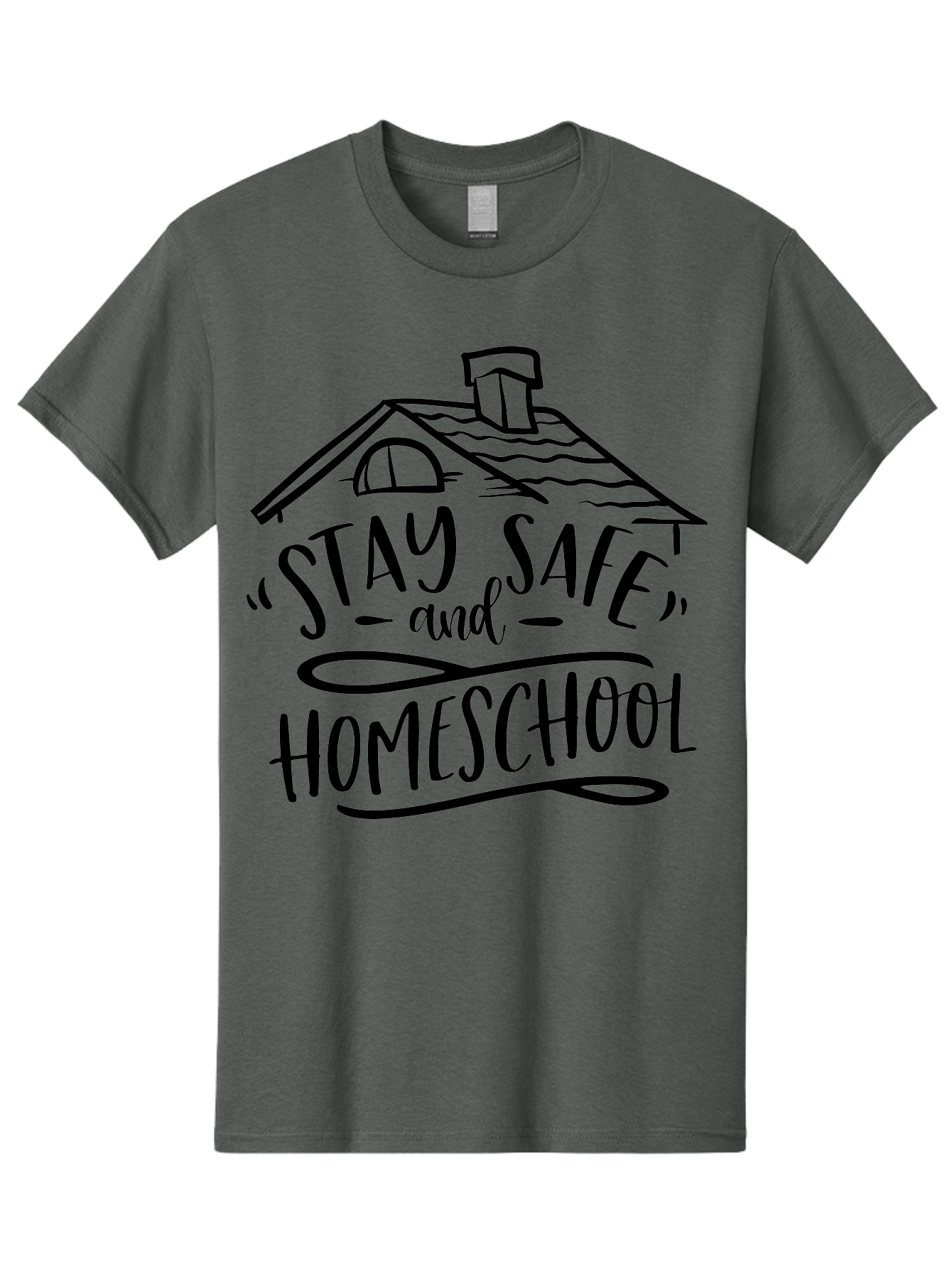 Stay-Safe-And-Homeschool-1 Men'S Graphic Tee, 100% Cotton, Comfortable Casual Summer Wear, Machine Washable, Homeschooling, Online Learning, Stay Safe, Home Education, Virtual Classroom, Homeschool Resources, Education At Home, Aab430