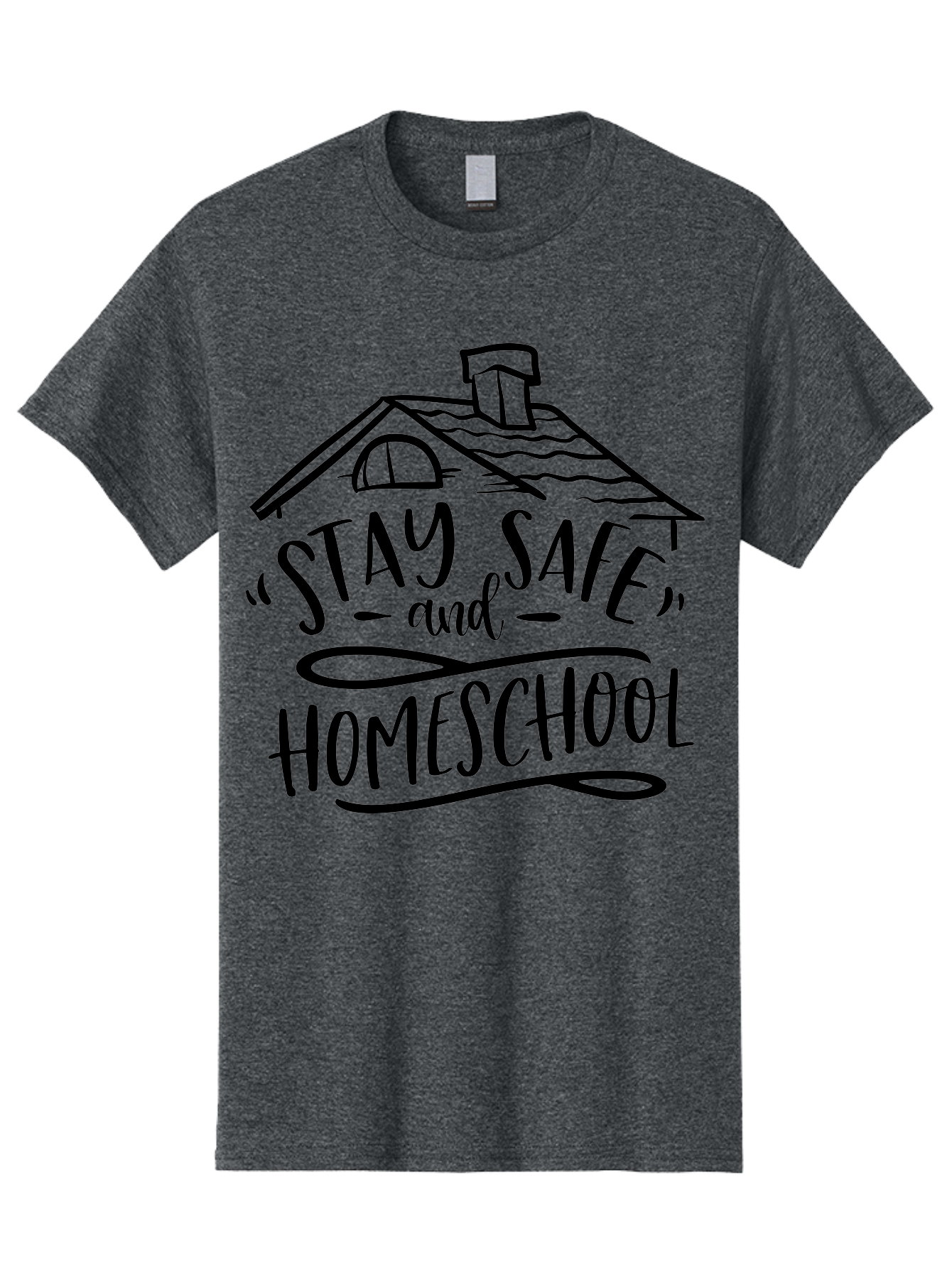Stay-Safe-And-Homeschool-1 Men'S Graphic Tee, 100% Cotton, Comfortable Casual Summer Wear, Machine Washable, Homeschooling, Online Learning, Stay Safe, Home Education, Virtual Classroom, Homeschool Resources, Education At Home, Aab430