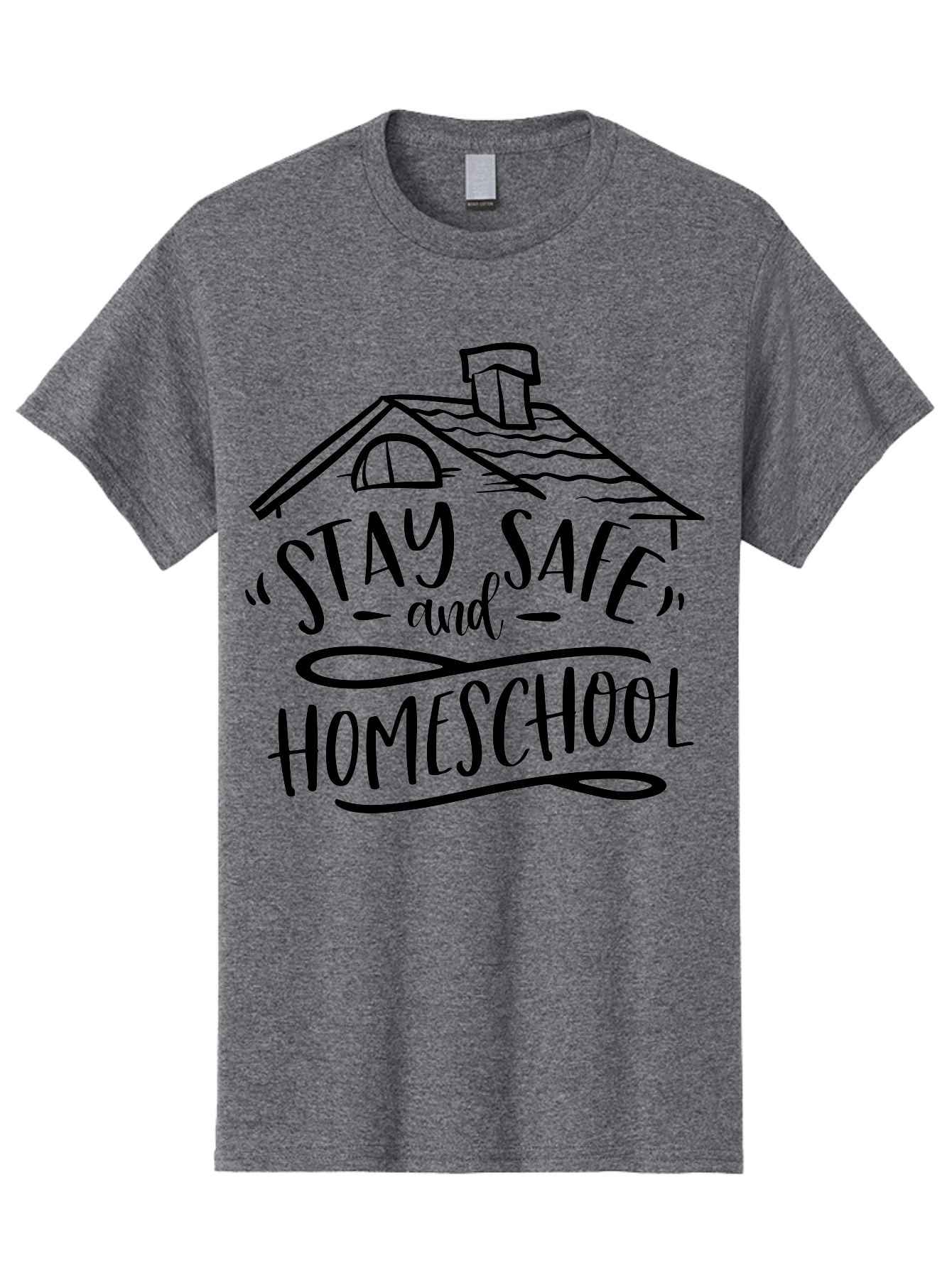 Stay-Safe-And-Homeschool-1 Men'S Graphic Tee, 100% Cotton, Comfortable Casual Summer Wear, Machine Washable, Homeschooling, Online Learning, Stay Safe, Home Education, Virtual Classroom, Homeschool Resources, Education At Home, Aab430