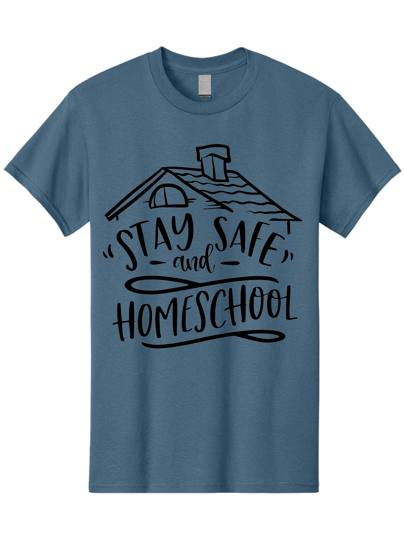 Stay-Safe-And-Homeschool-1 Men'S Graphic Tee, 100% Cotton, Comfortable Casual Summer Wear, Machine Washable, Homeschooling, Online Learning, Stay Safe, Home Education, Virtual Classroom, Homeschool Resources, Education At Home, Aab430