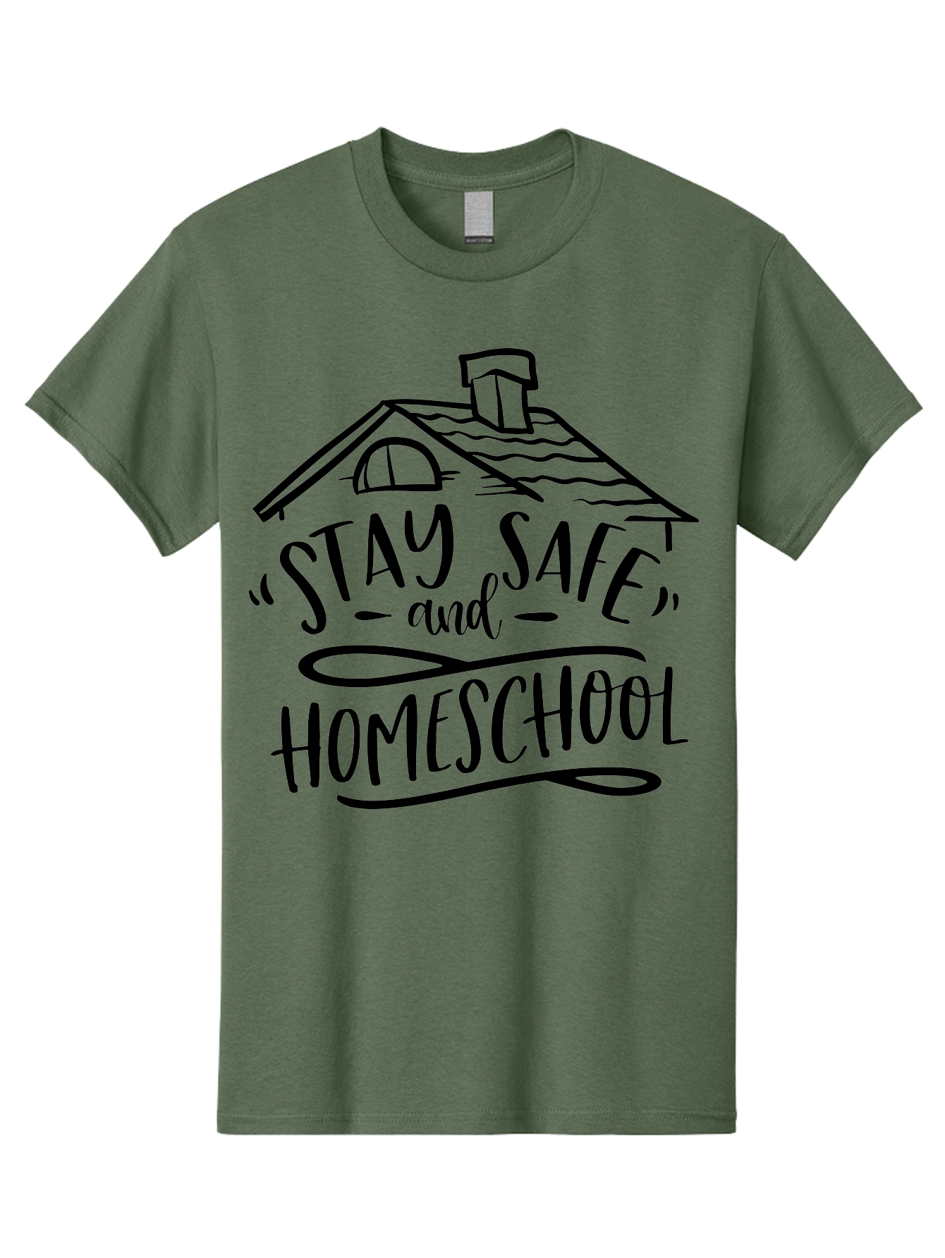 Stay-Safe-And-Homeschool-1 Men'S Graphic Tee, 100% Cotton, Comfortable Casual Summer Wear, Machine Washable, Homeschooling, Online Learning, Stay Safe, Home Education, Virtual Classroom, Homeschool Resources, Education At Home, Aab430