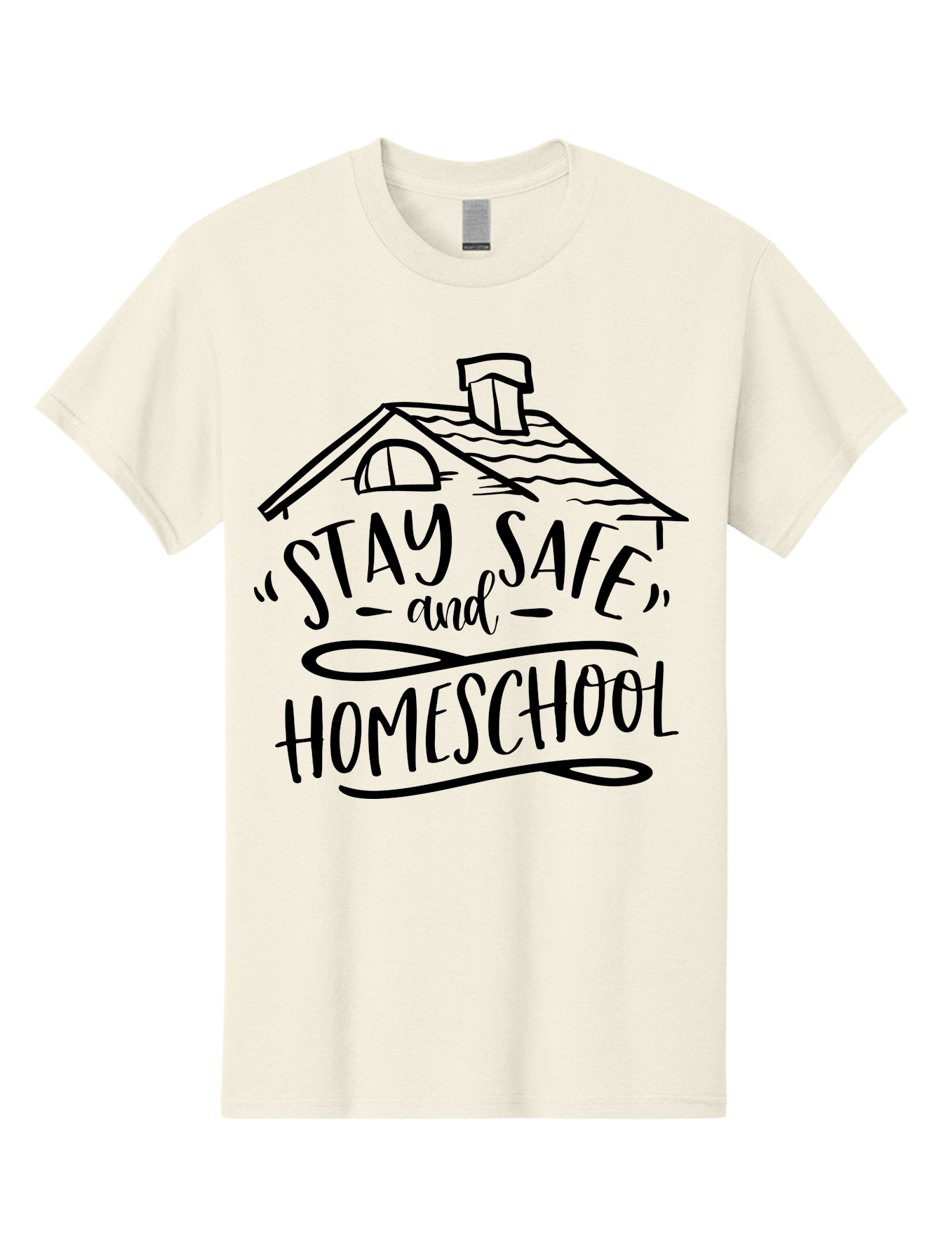 Stay-Safe-And-Homeschool-1 Men'S Graphic Tee, 100% Cotton, Comfortable Casual Summer Wear, Machine Washable, Homeschooling, Online Learning, Stay Safe, Home Education, Virtual Classroom, Homeschool Resources, Education At Home, Aab430