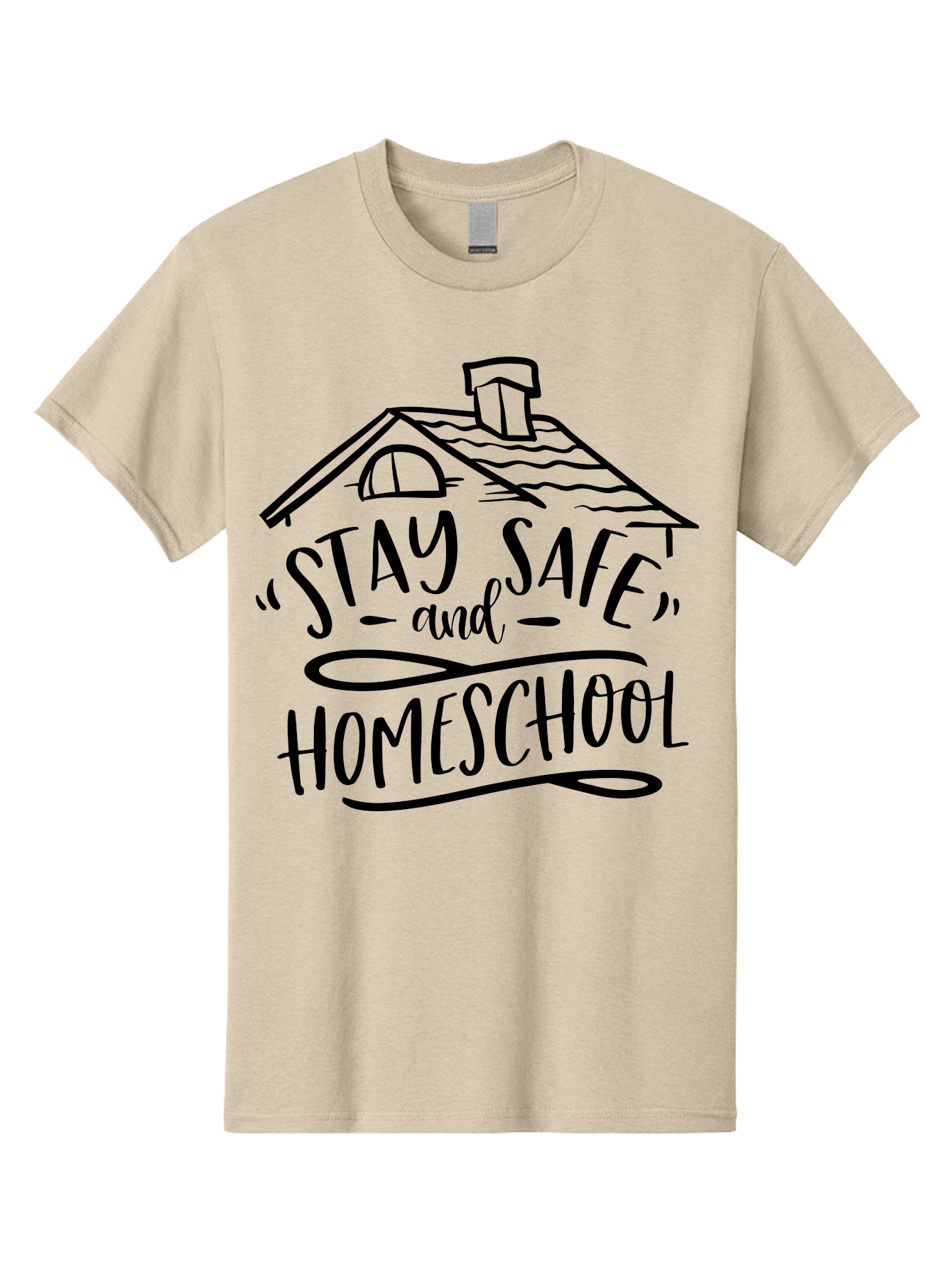 Stay-Safe-And-Homeschool-1 Men'S Graphic Tee, 100% Cotton, Comfortable Casual Summer Wear, Machine Washable, Homeschooling, Online Learning, Stay Safe, Home Education, Virtual Classroom, Homeschool Resources, Education At Home, Aab430