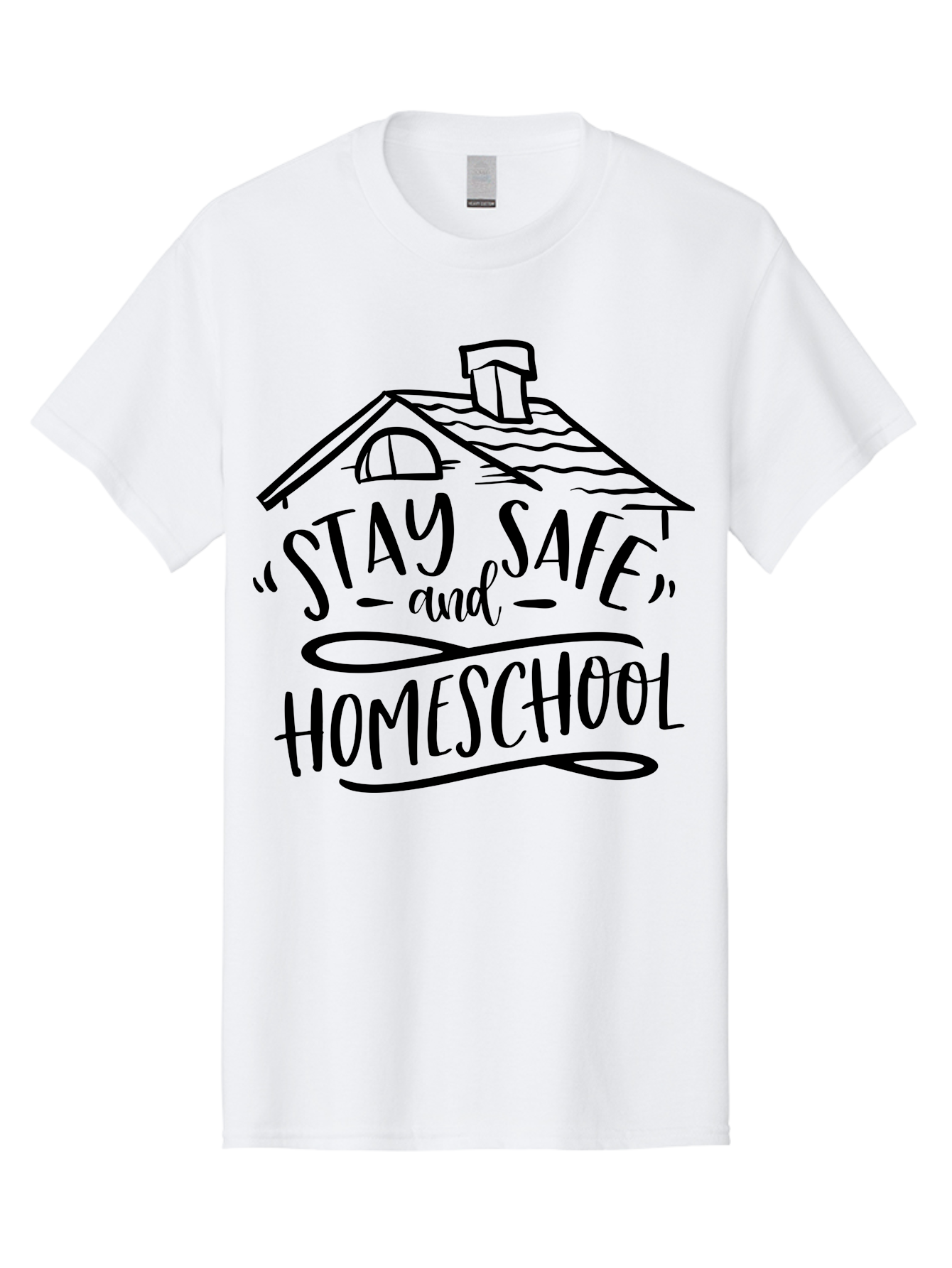 Stay-Safe-And-Homeschool-1 Men'S Graphic Tee, 100% Cotton, Comfortable Casual Summer Wear, Machine Washable, Homeschooling, Online Learning, Stay Safe, Home Education, Virtual Classroom, Homeschool Resources, Education At Home, Aab430