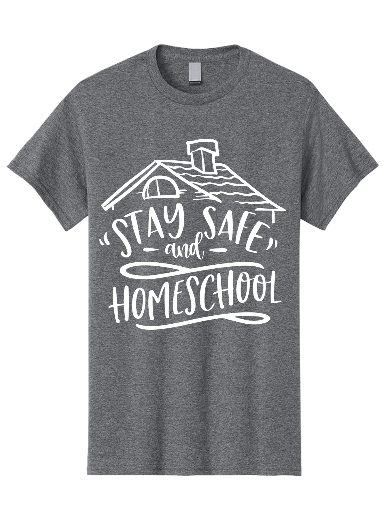 Stay-Safe-And-Homeschool Men'S Graphic Tee, 100% Cotton, Comfortable Casual Summer Wear, Machine Washable, Stay Safe, Homeschool, Online Learning, Home Education, Safe Learning Environment, Homeschooling Resources, Home Schooling Aab431