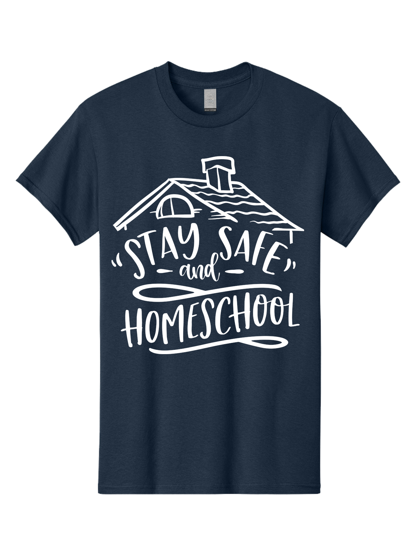 Stay-Safe-And-Homeschool Men'S Graphic Tee, 100% Cotton, Comfortable Casual Summer Wear, Machine Washable, Stay Safe, Homeschool, Online Learning, Home Education, Safe Learning Environment, Homeschooling Resources, Home Schooling Aab431