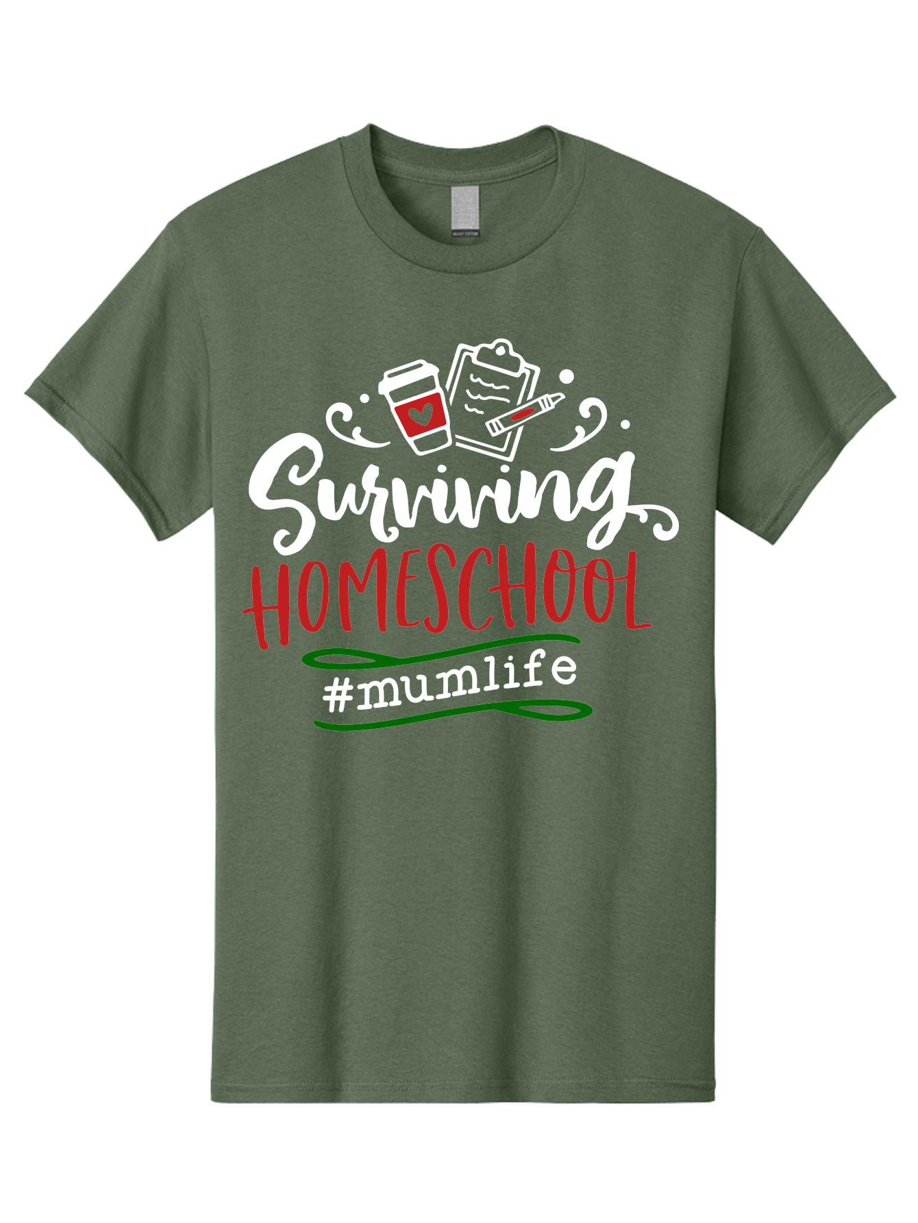 Surviving-Homeschool-4 Men'S Graphic Tee, 100% Cotton, Comfortable Casual Summer Wear, Machine Washable, Homeschooling, Parenting, Motherhood, Coffee Culture, Teaching, Learning, Education, #Mumlife, Mom Life, Homeschool Mom Aab435