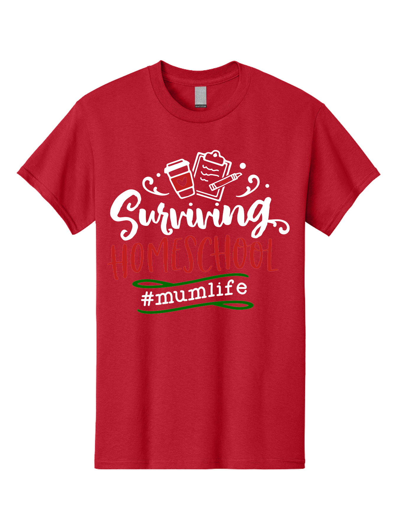 Surviving-Homeschool-4 Men'S Graphic Tee, 100% Cotton, Comfortable Casual Summer Wear, Machine Washable, Homeschooling, Parenting, Motherhood, Coffee Culture, Teaching, Learning, Education, #Mumlife, Mom Life, Homeschool Mom Aab435