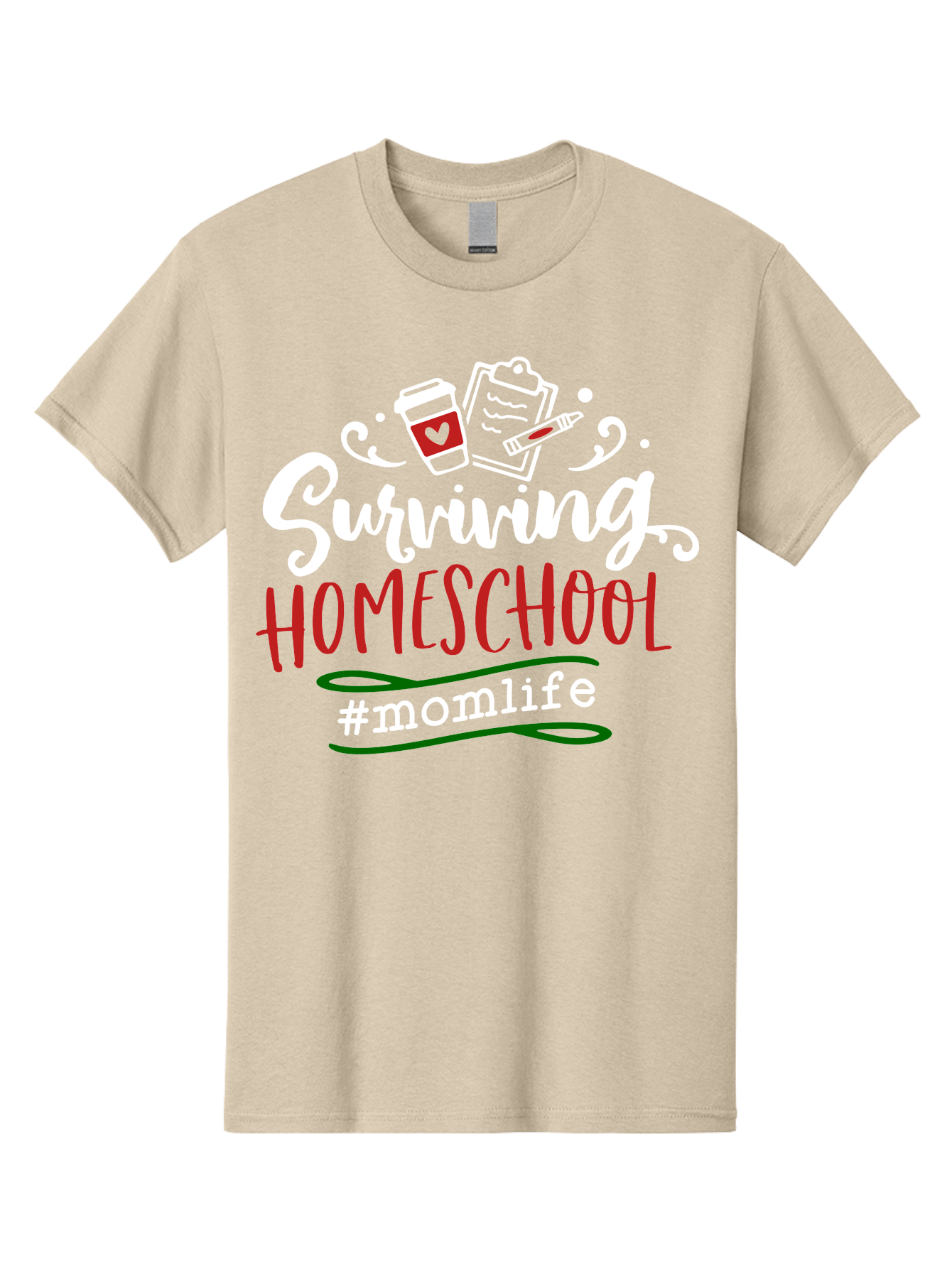 Surviving-Homeschool-6 Men'S Graphic Tee, 100% Cotton, Comfortable Casual Summer Wear, Machine Washable, Homeschooling, Mom Life, Parenting, Education, Teaching, Coffee Culture, Self-Care, Family Bonding, Alternative Education Aab437