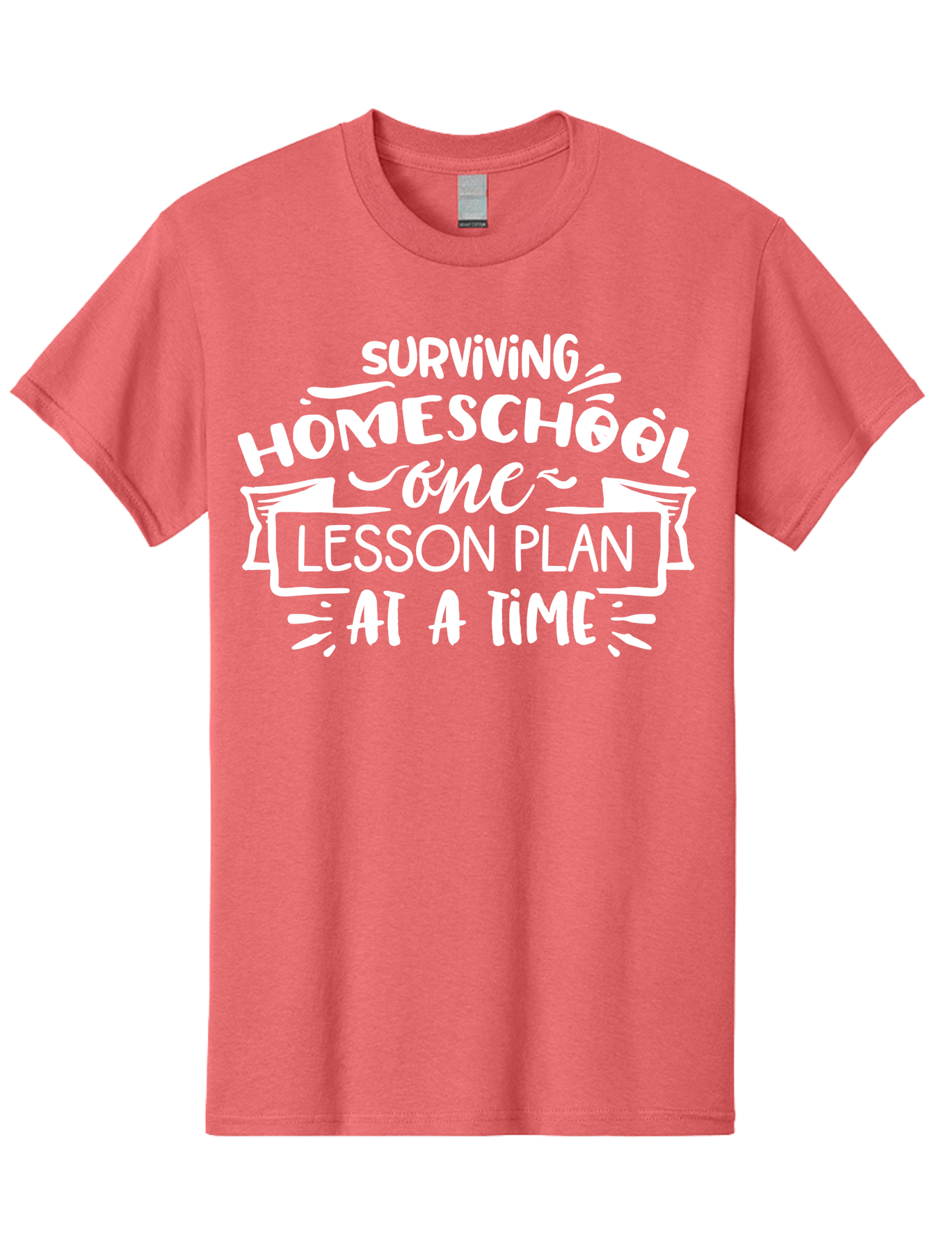 Surviving-Homeschool-7 Men'S Graphic Tee, 100% Cotton, Comfortable Casual Summer Wear, Machine Washable, Homeschool Survival, Homeschooling, Lesson Planning, Education, Teaching, Parenting, Humorous Quote, Inspirational Quote, Teaching Tip Aab438