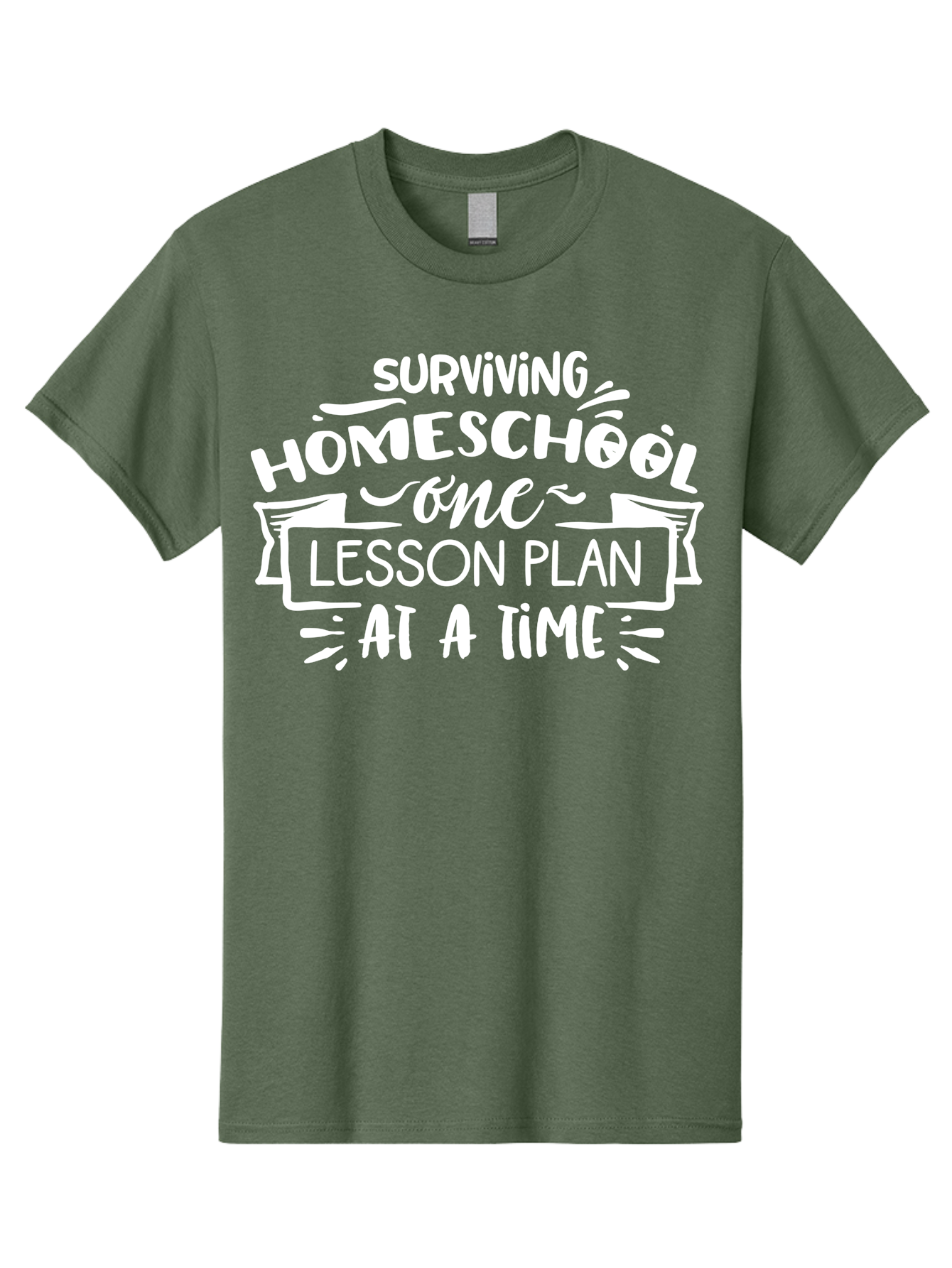 Surviving-Homeschool-7 Men'S Graphic Tee, 100% Cotton, Comfortable Casual Summer Wear, Machine Washable, Homeschool Survival, Homeschooling, Lesson Planning, Education, Teaching, Parenting, Humorous Quote, Inspirational Quote, Teaching Tip Aab438